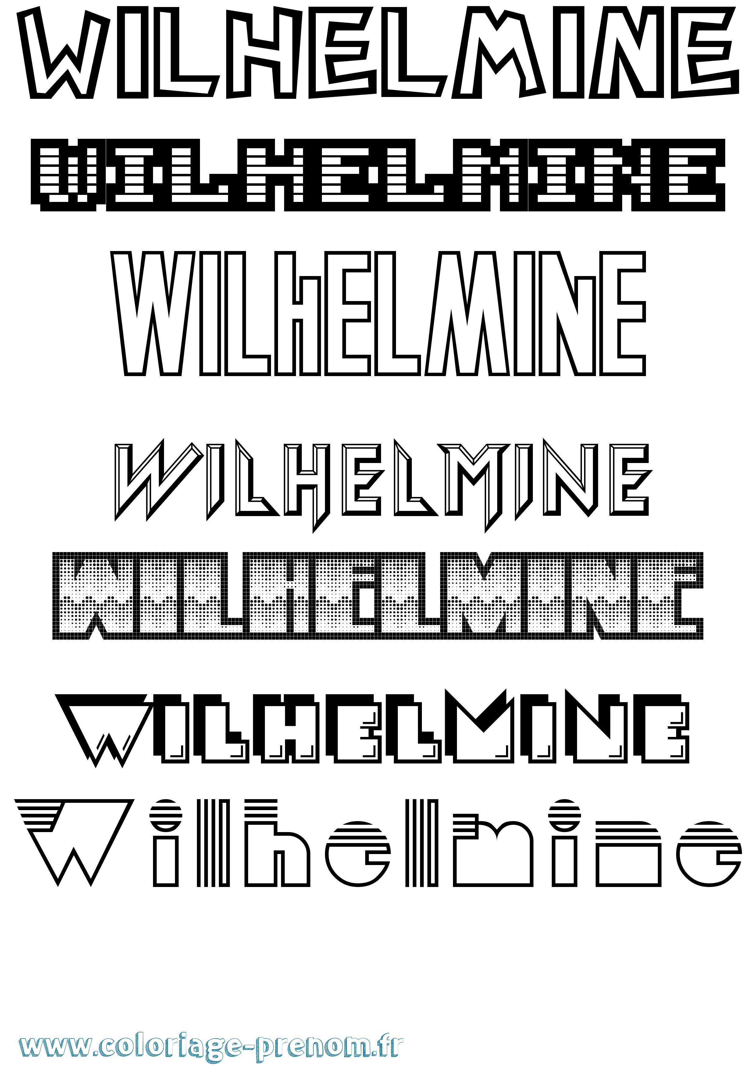 Coloriage Wilhelmine Jeux Vidéos Coloriage prénom Wilhelmine Jeux Vidéos