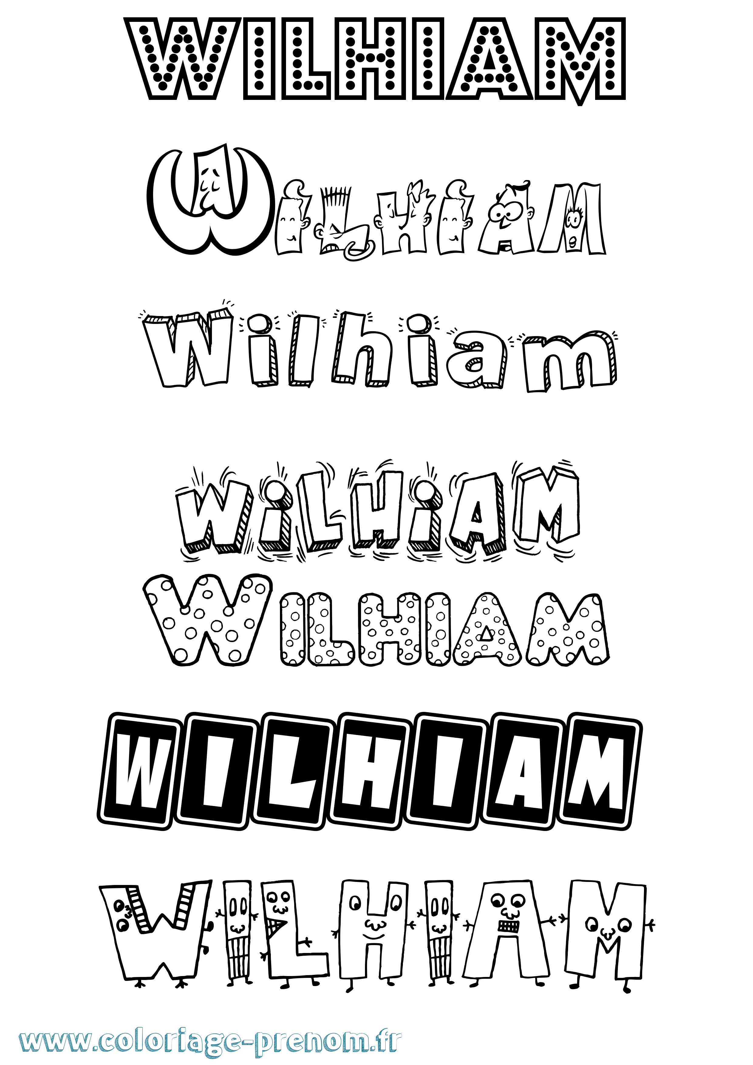 Coloriage Wilhiam Fun Coloriage prénom Wilhiam Fun