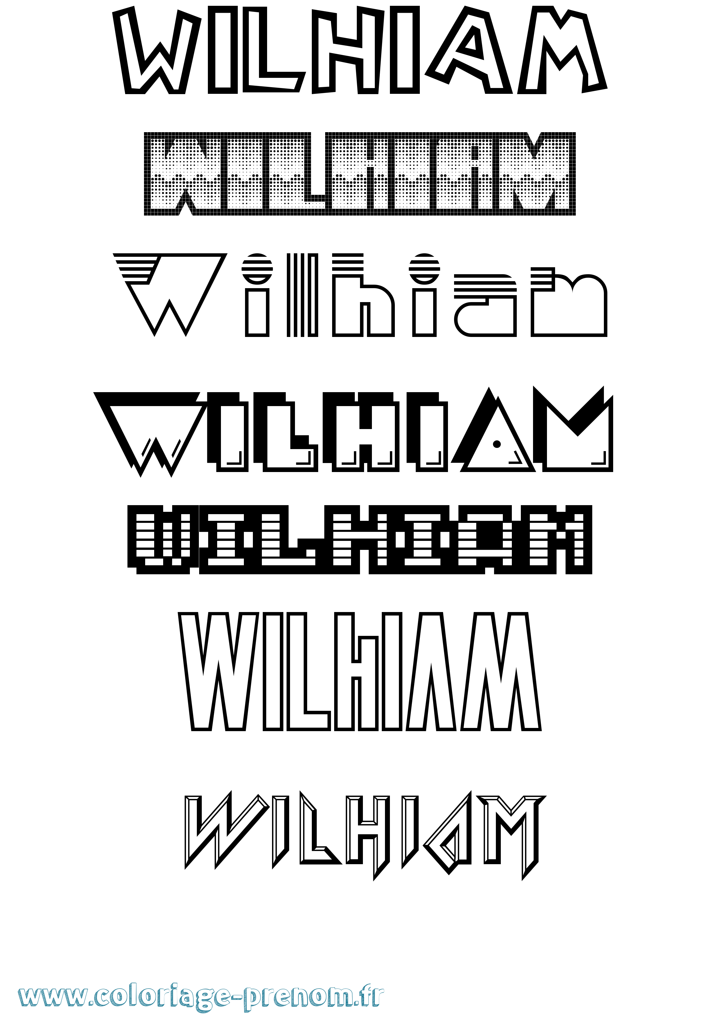 Coloriage Wilhiam Jeux Vidéos Coloriage prénom Wilhiam Jeux Vidéos