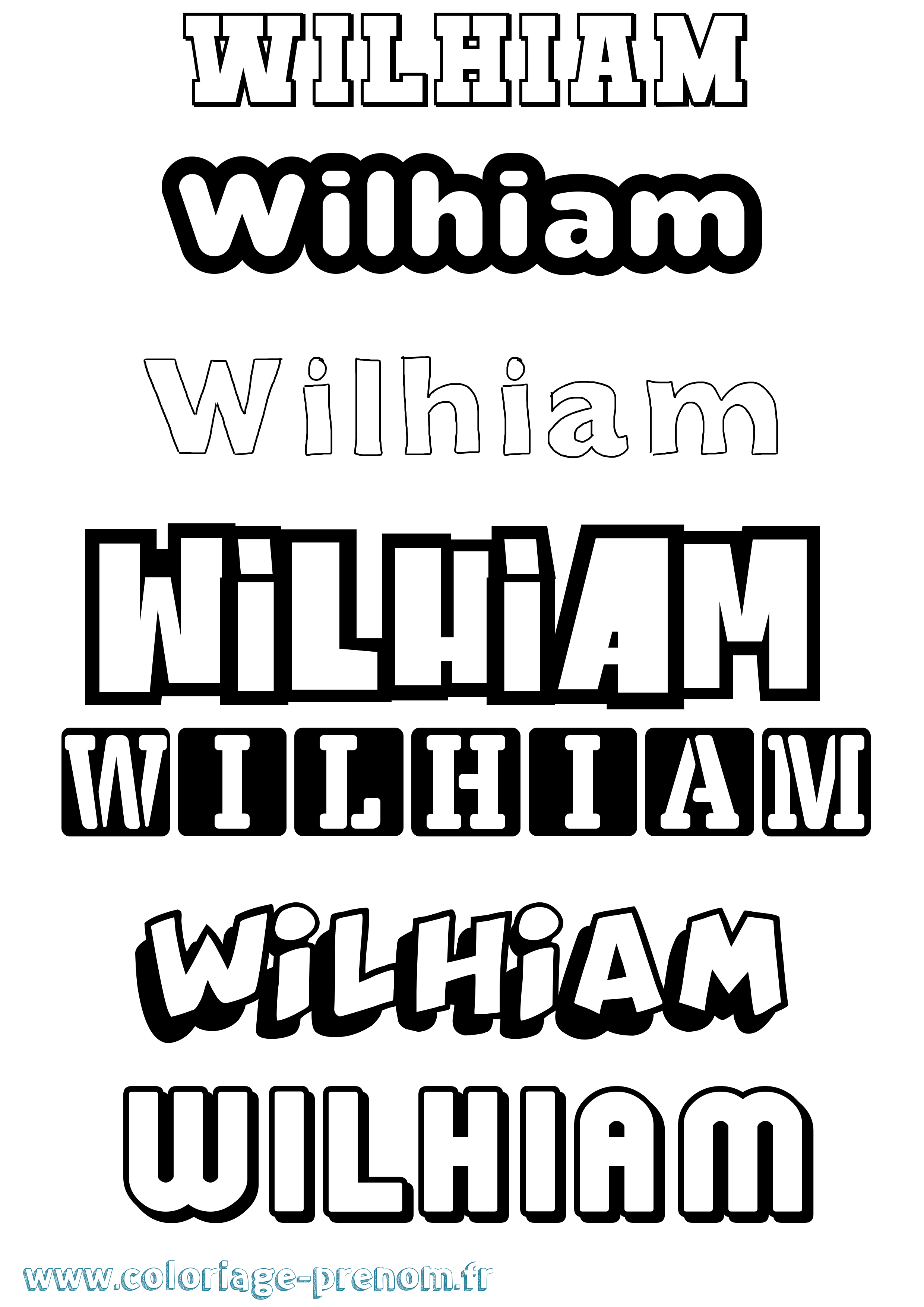 Coloriage Wilhiam Simple Coloriage prénom Wilhiam Simple