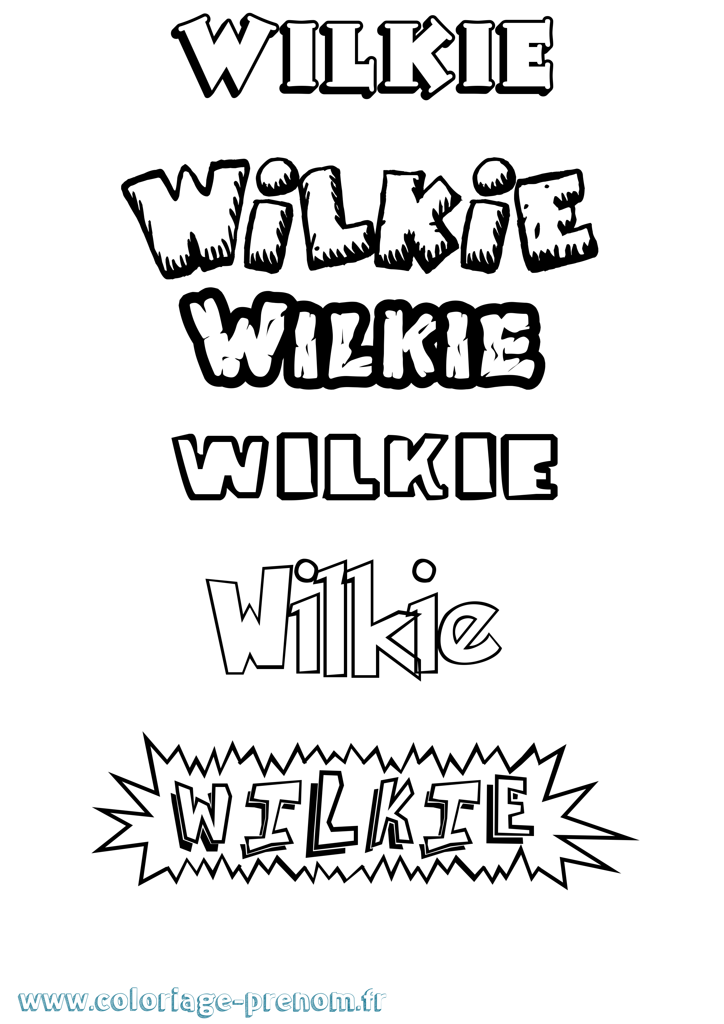 Coloriage Wilkie Dessin Animé Coloriage prénom Wilkie Dessin Animé