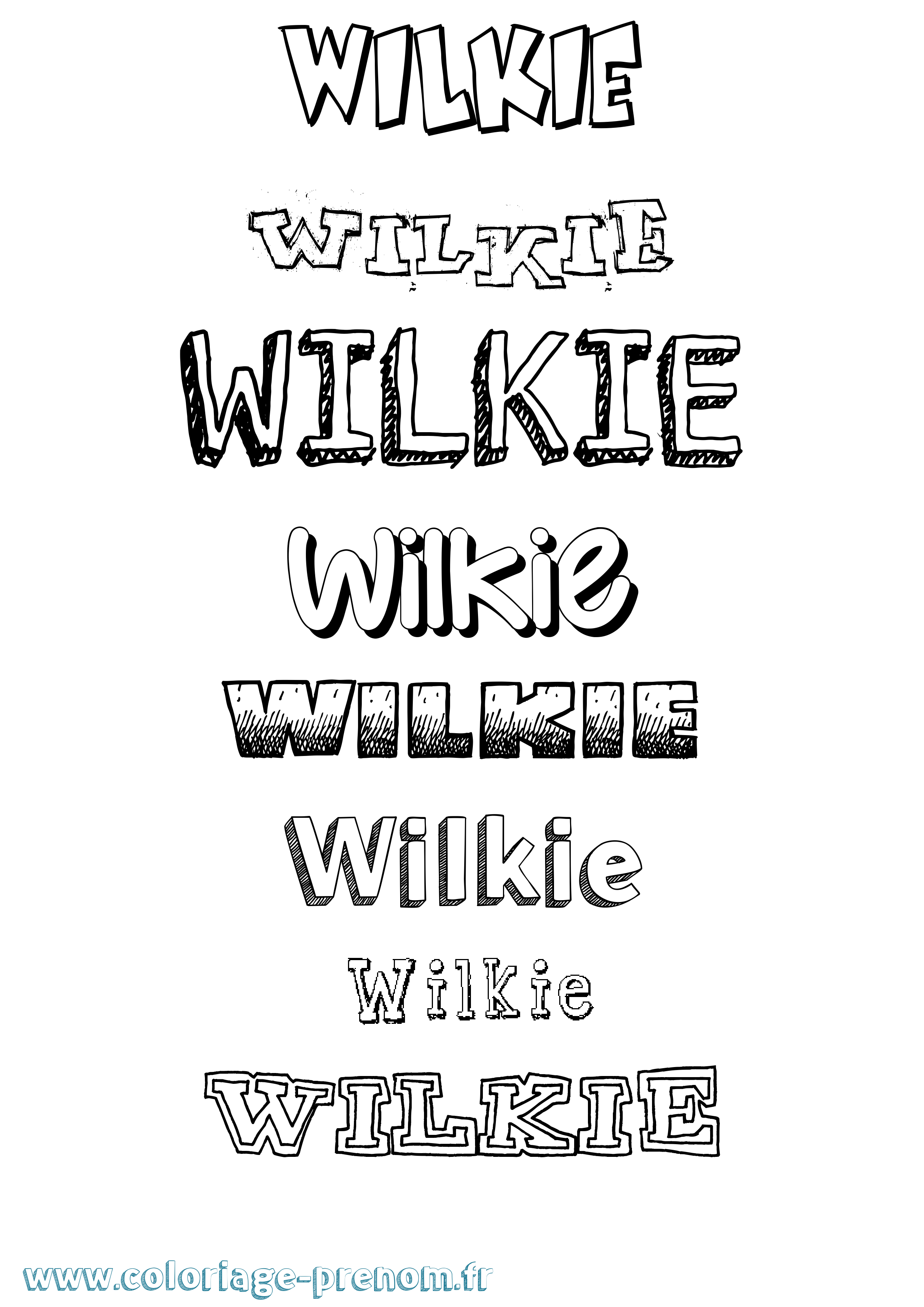 Coloriage Wilkie Dessiné Coloriage prénom Wilkie Dessiné