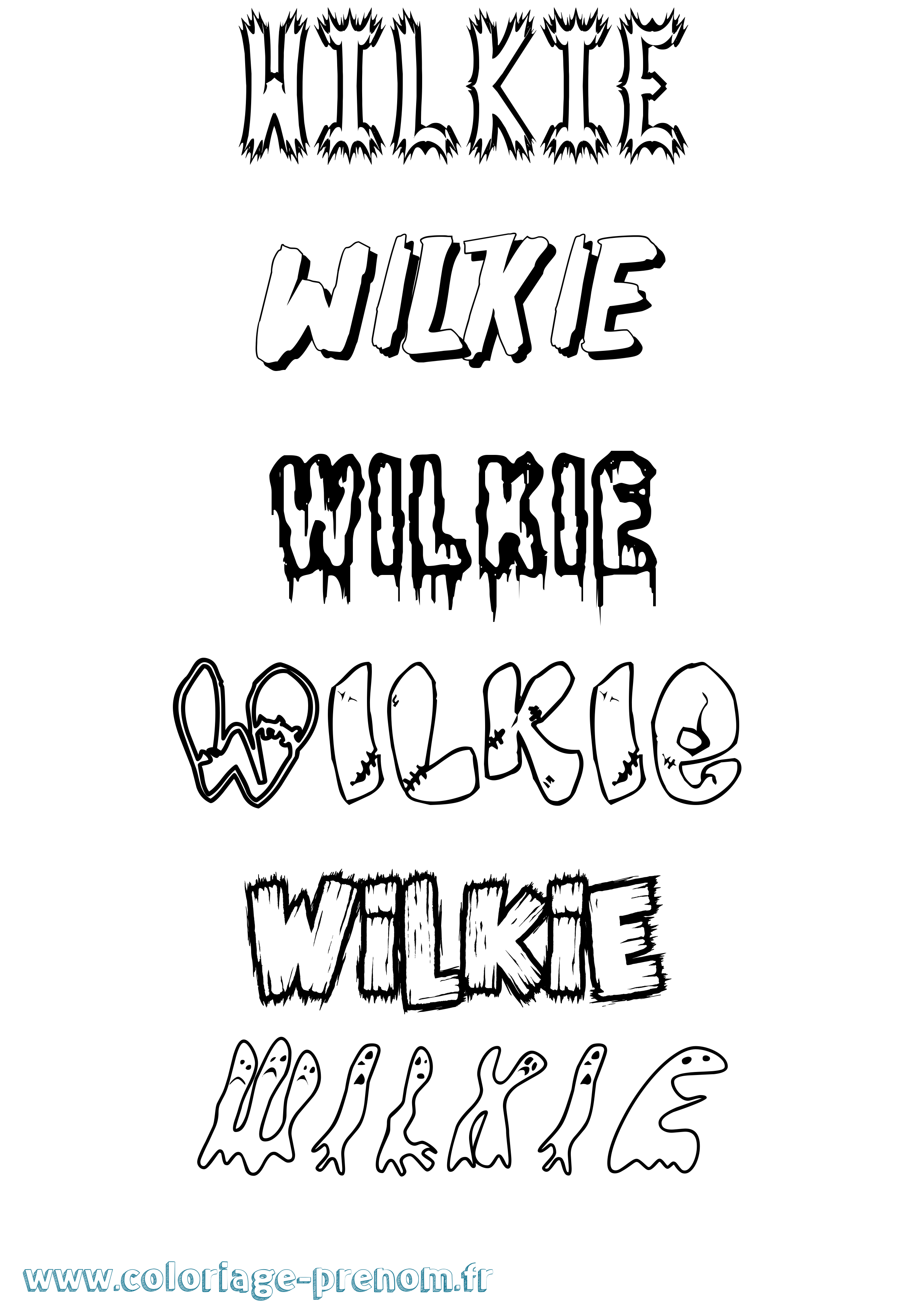 Coloriage Wilkie Frisson Coloriage prénom Wilkie Frisson