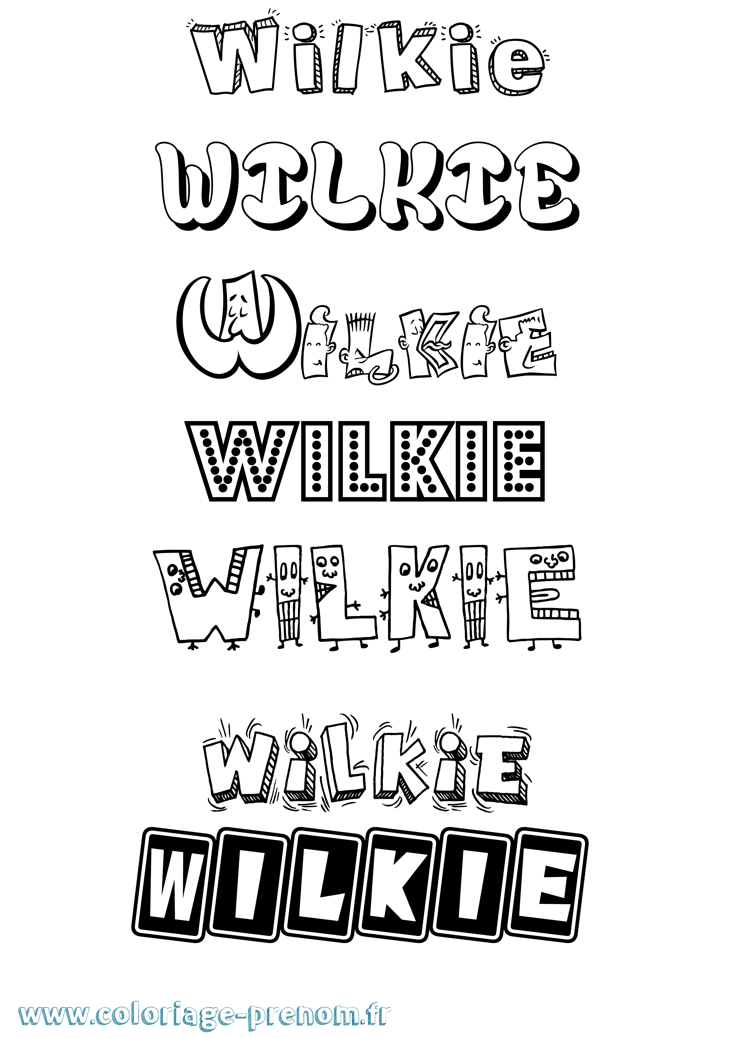 Coloriage Wilkie Fun Coloriage prénom Wilkie Fun