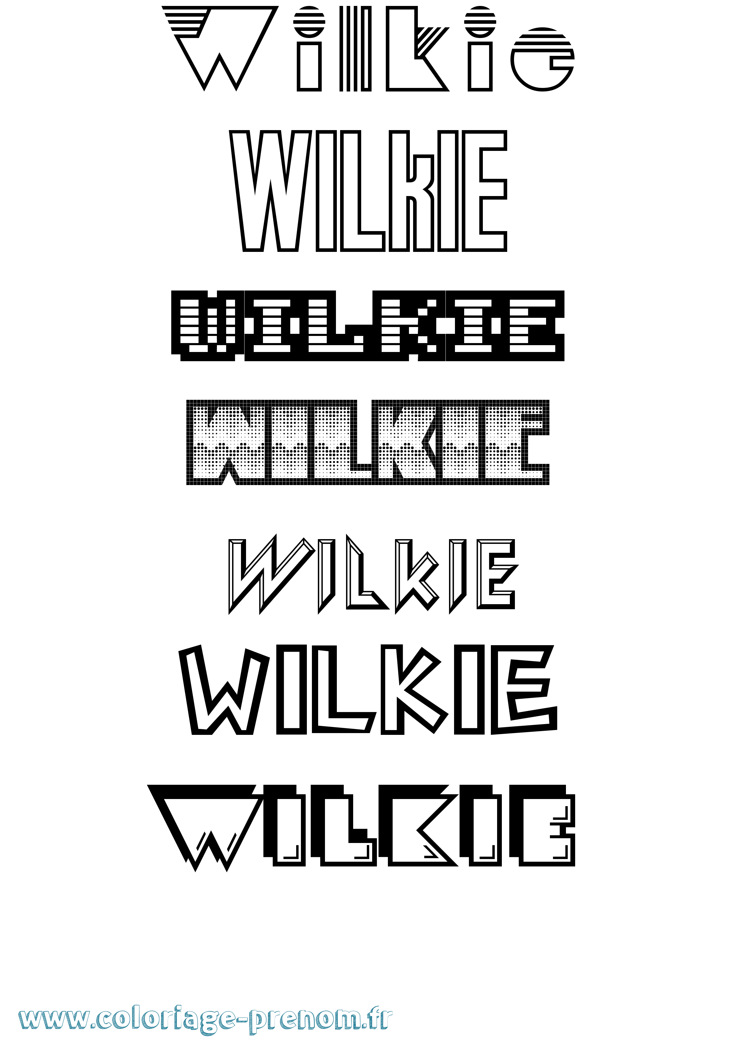 Coloriage Wilkie Jeux Vidéos Coloriage prénom Wilkie Jeux Vidéos