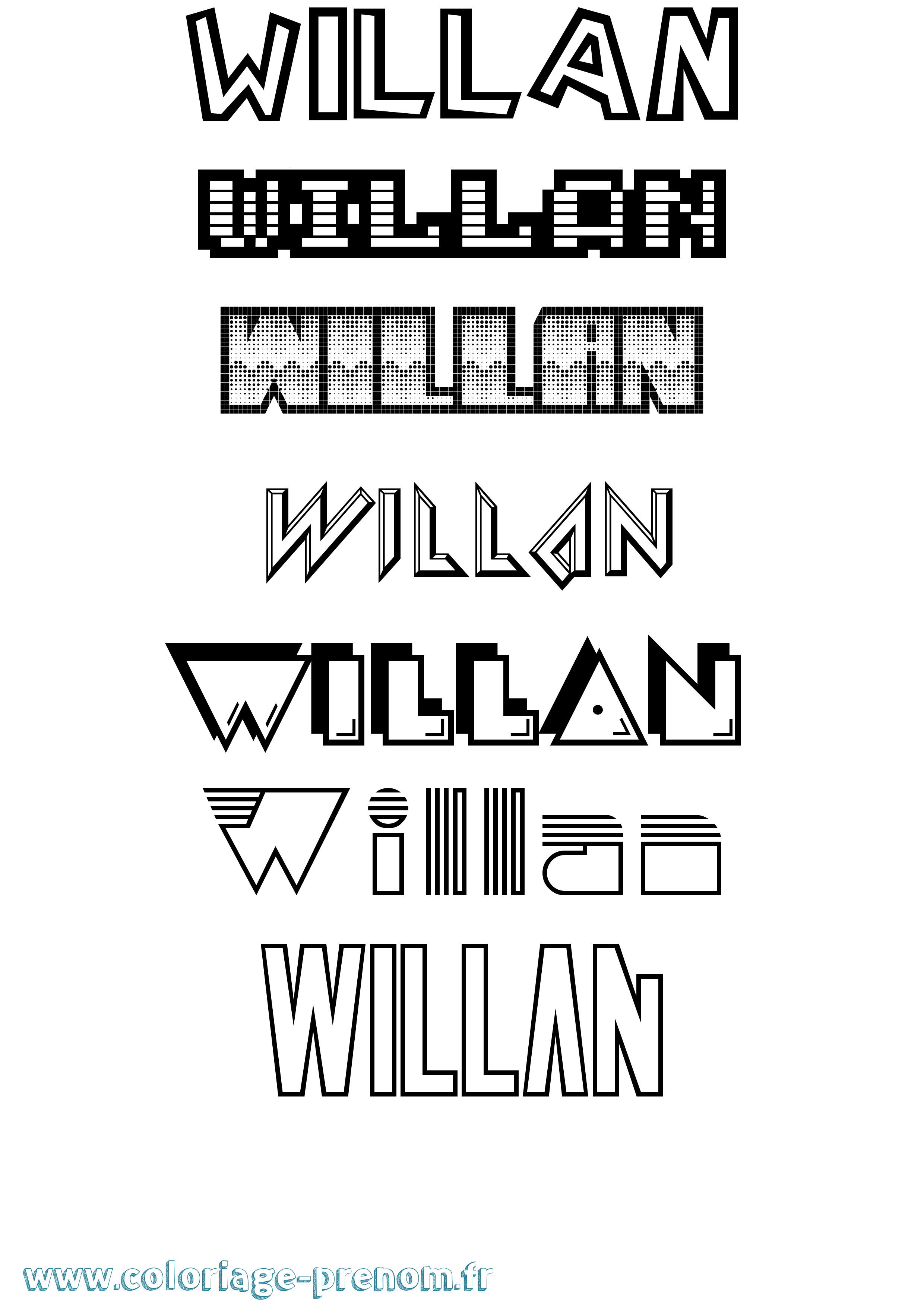Coloriage Willan Jeux Vidéos Coloriage prénom Willan Jeux Vidéos