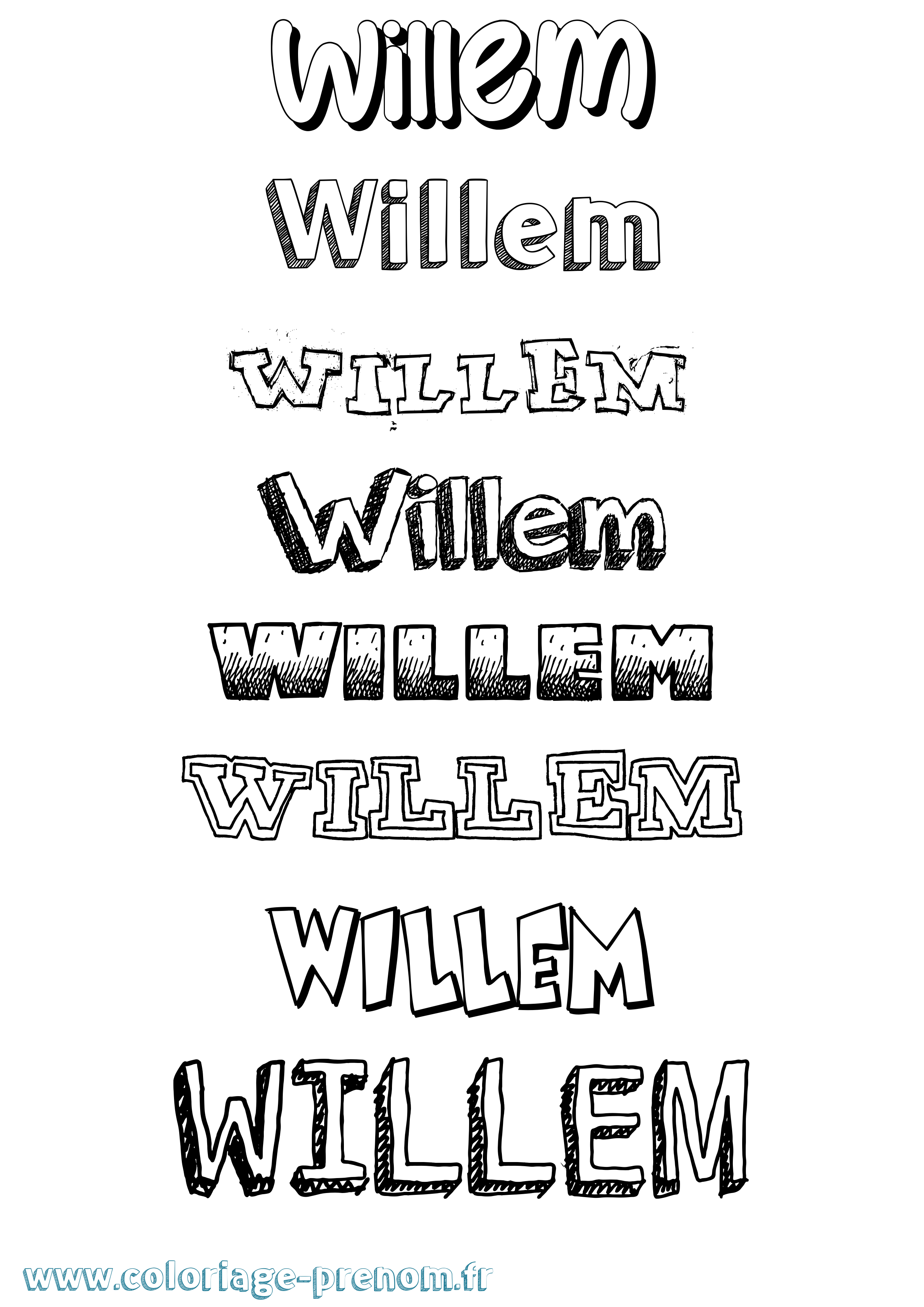 Coloriage Willem Dessiné Coloriage prénom Willem Dessiné