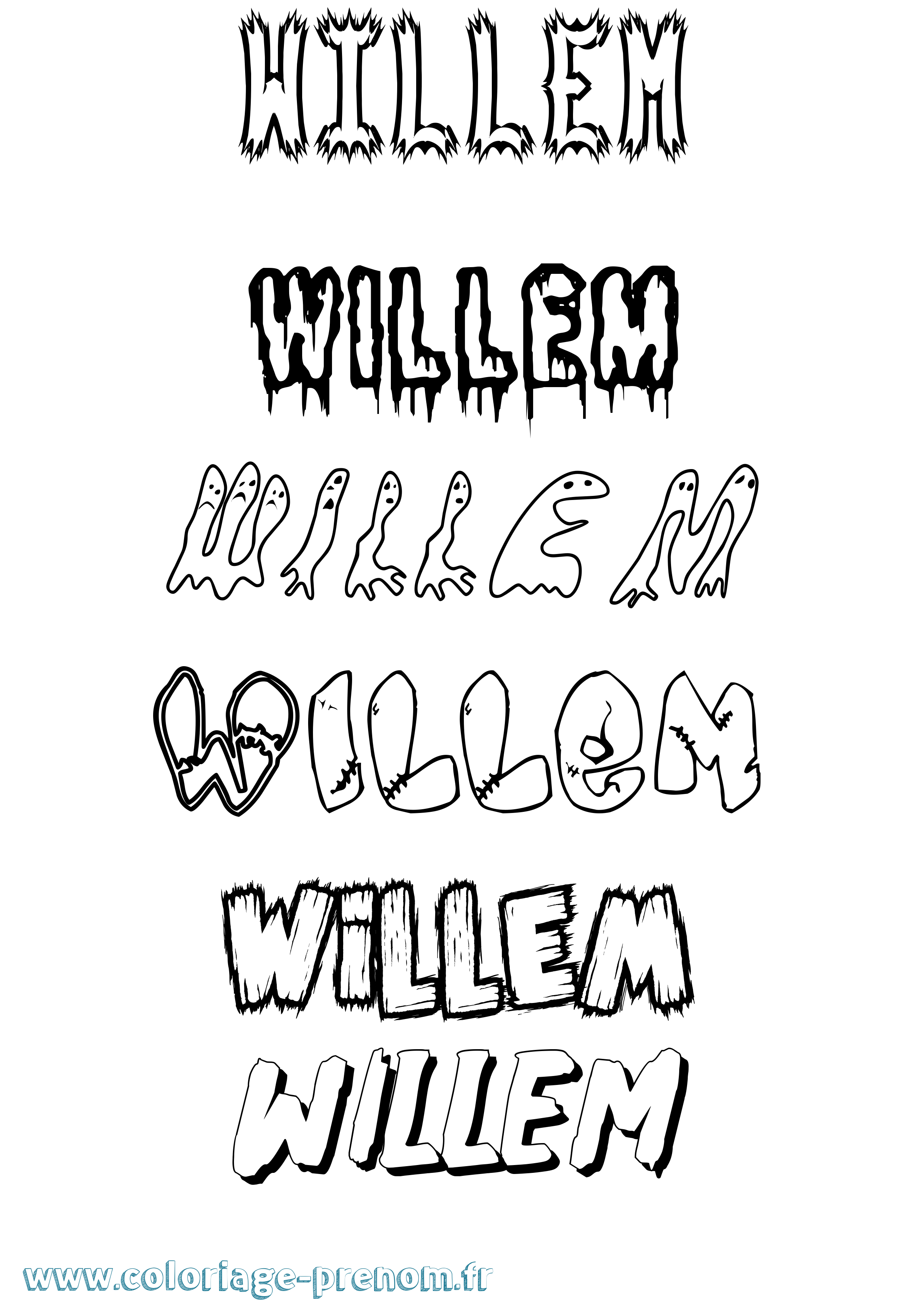 Coloriage Willem Frisson Coloriage prénom Willem Frisson