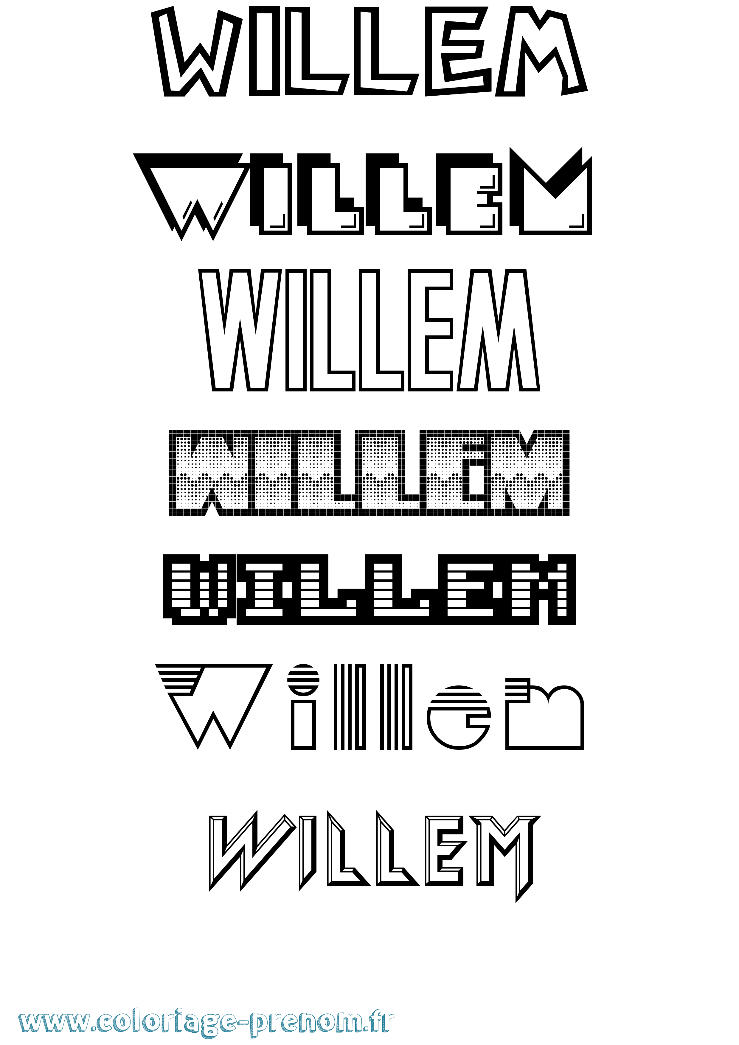 Coloriage Willem Jeux Vidéos Coloriage prénom Willem Jeux Vidéos