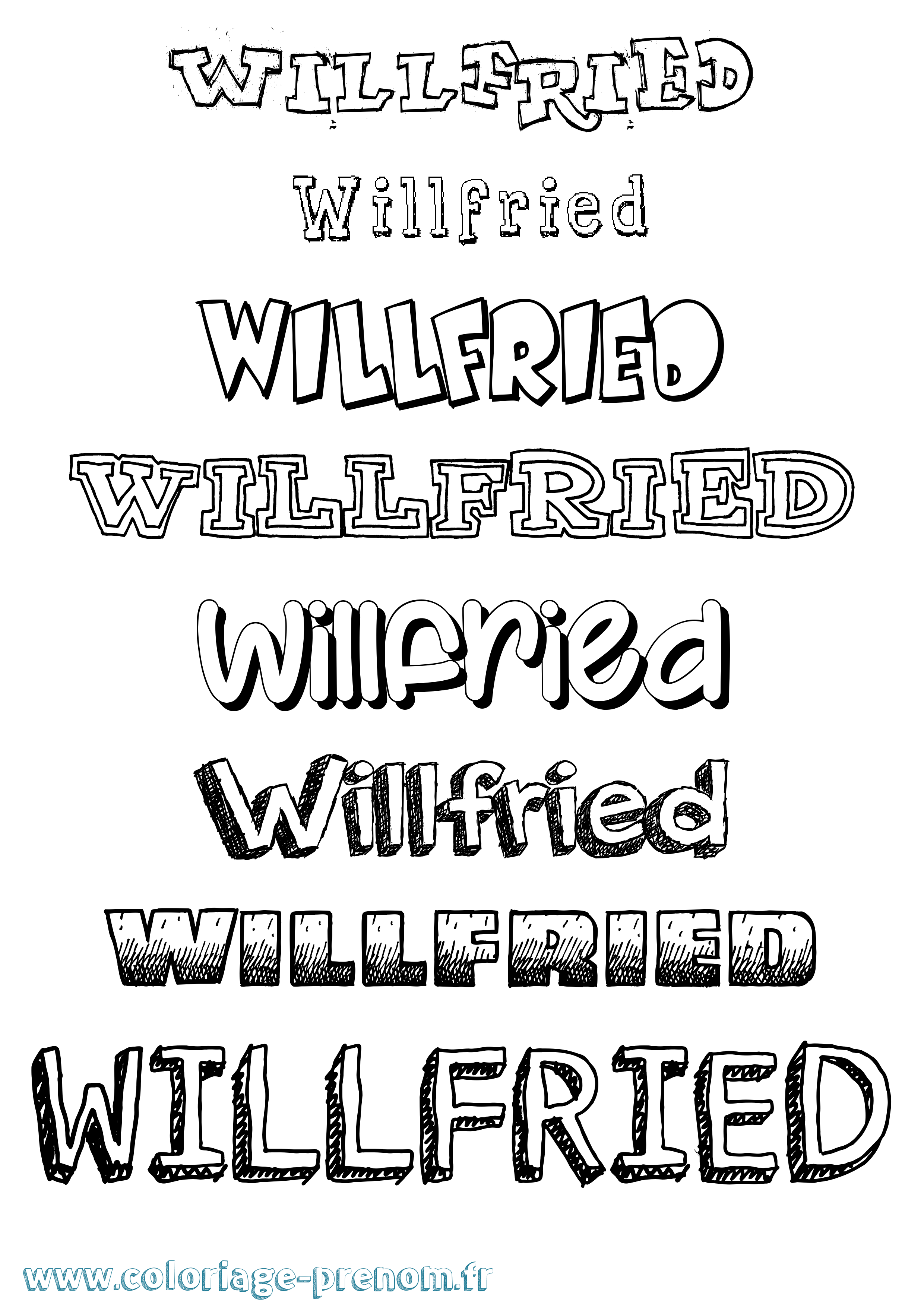 Coloriage Willfried Dessiné Coloriage prénom Willfried Dessiné