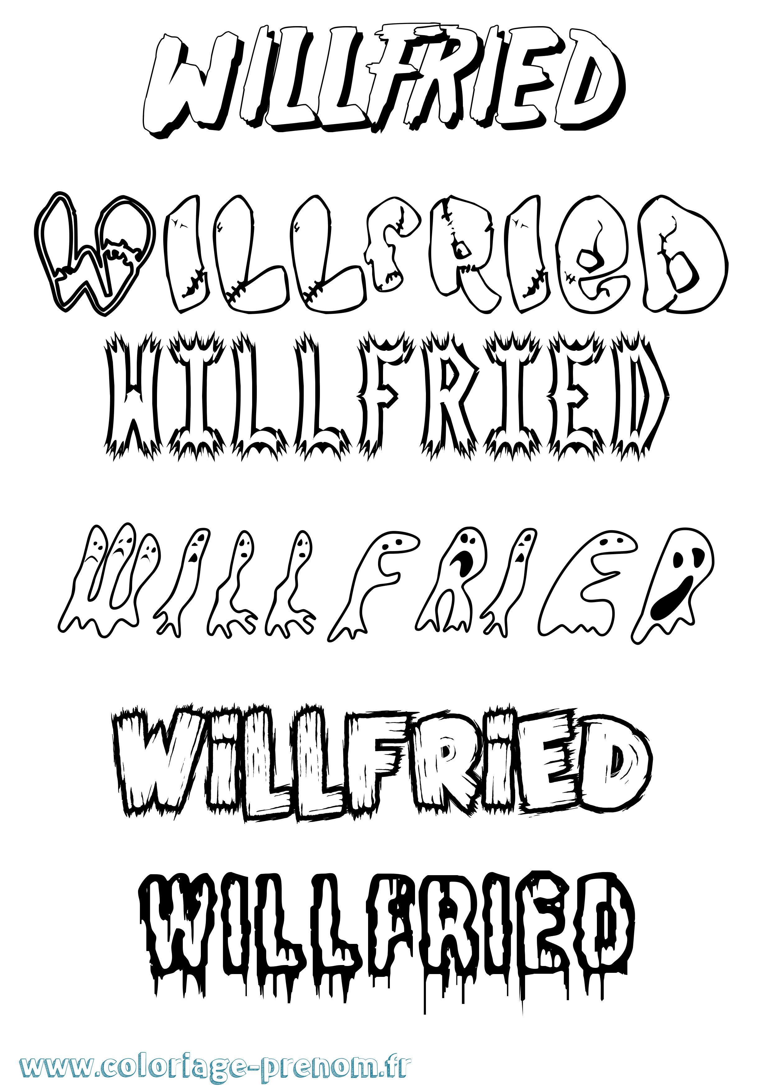Coloriage Willfried Frisson Coloriage prénom Willfried Frisson