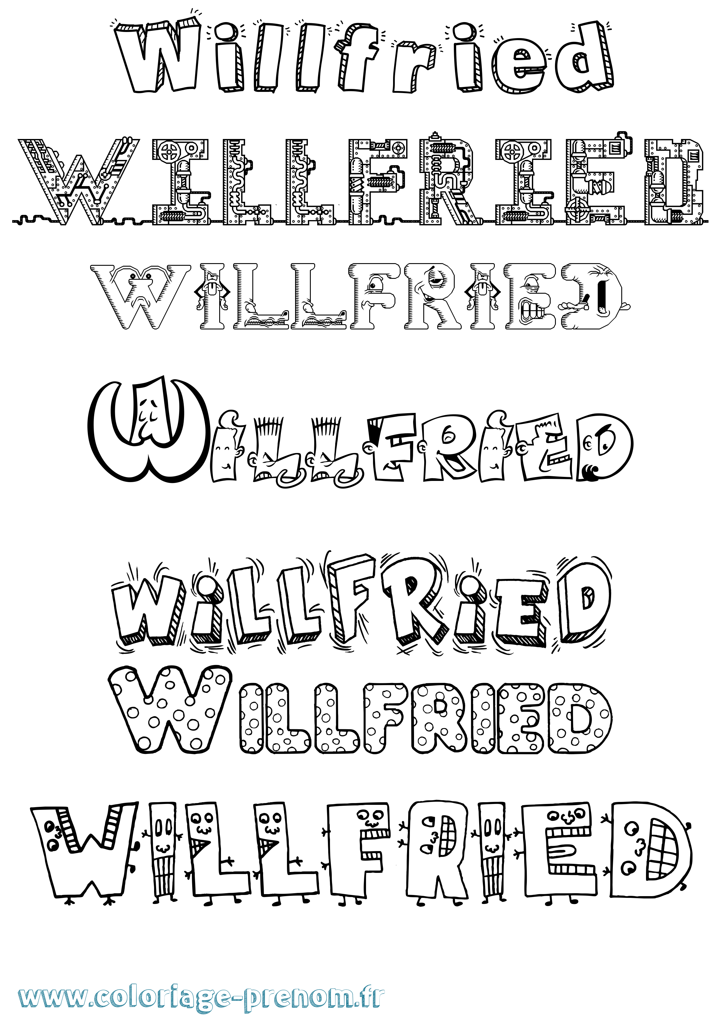 Coloriage Willfried Fun Coloriage prénom Willfried Fun