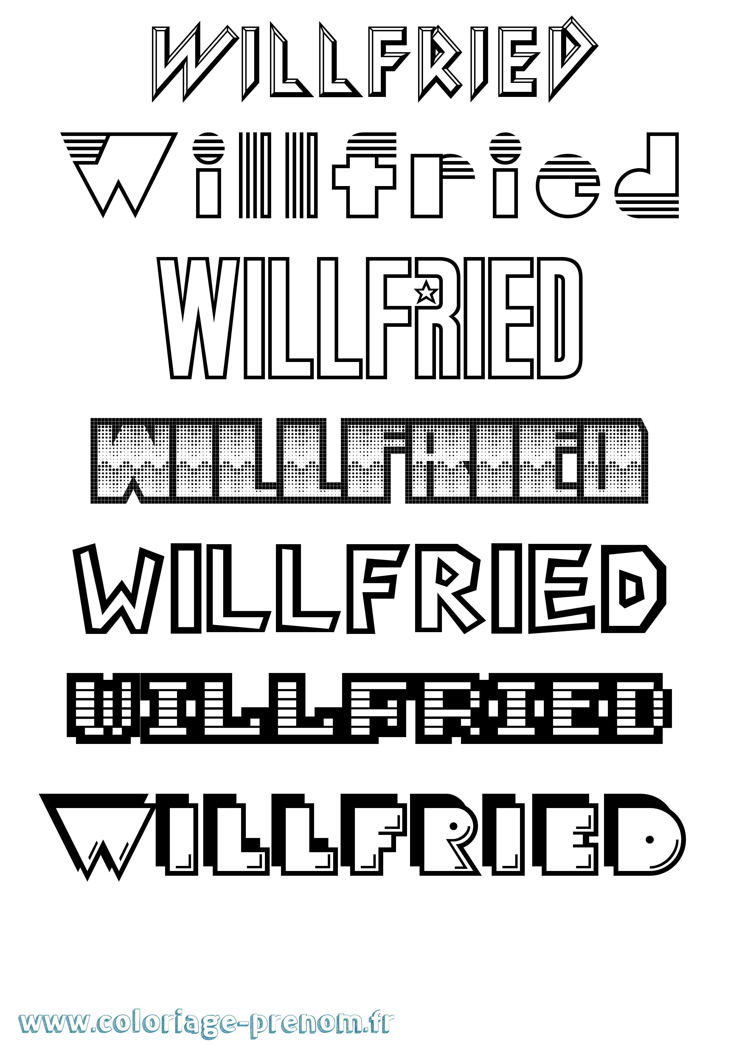 Coloriage Willfried Jeux Vidéos Coloriage prénom Willfried Jeux Vidéos