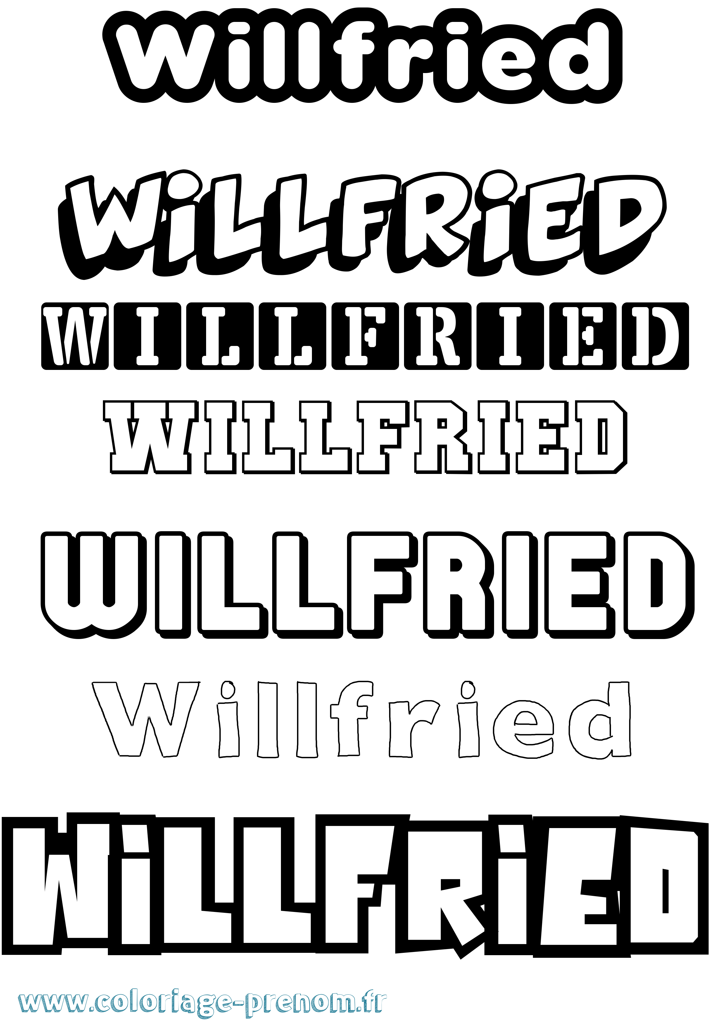 Coloriage Willfried Simple Coloriage prénom Willfried Simple