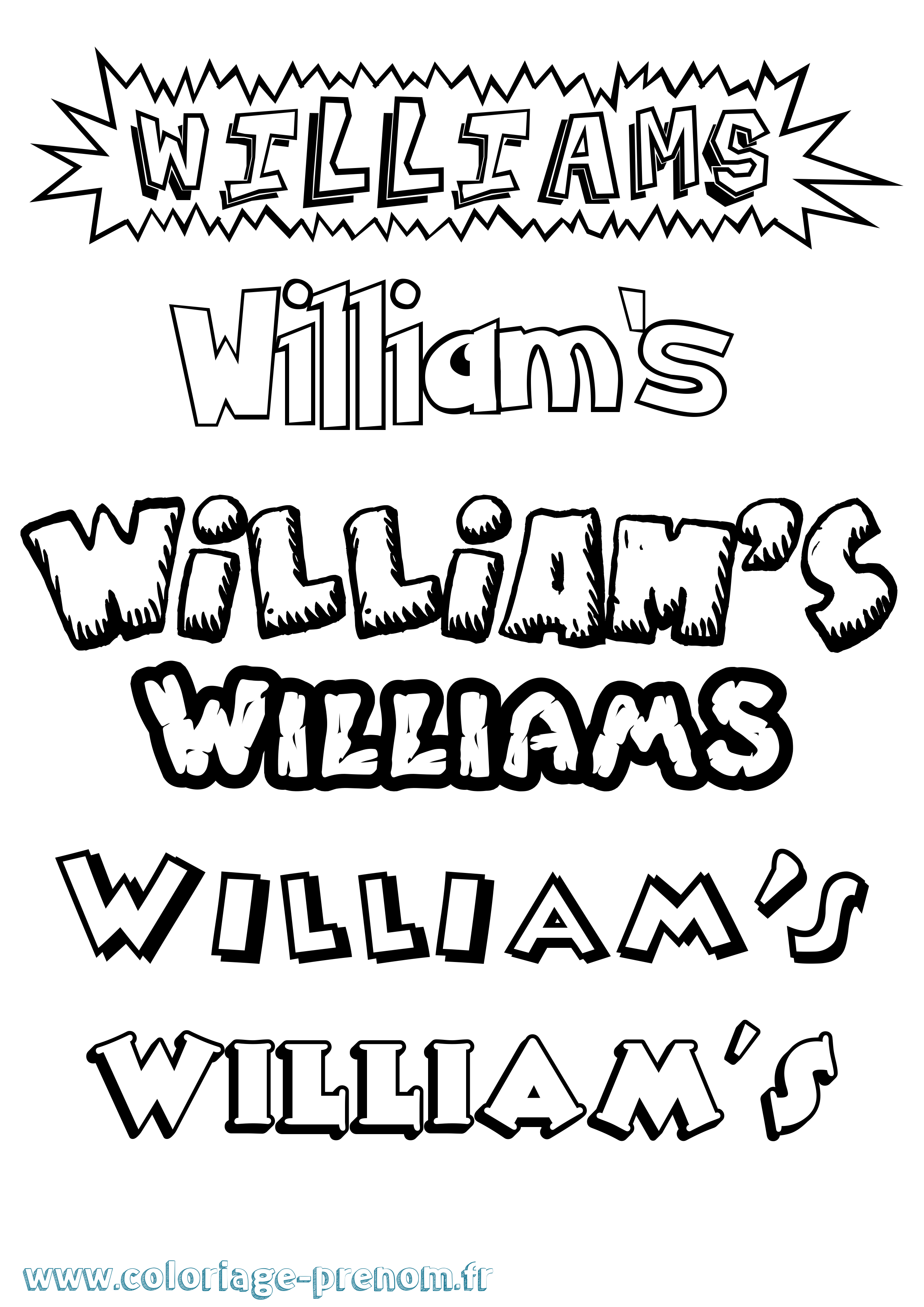 Coloriage William'S Dessin Animé Coloriage prénom William'S Dessin Animé