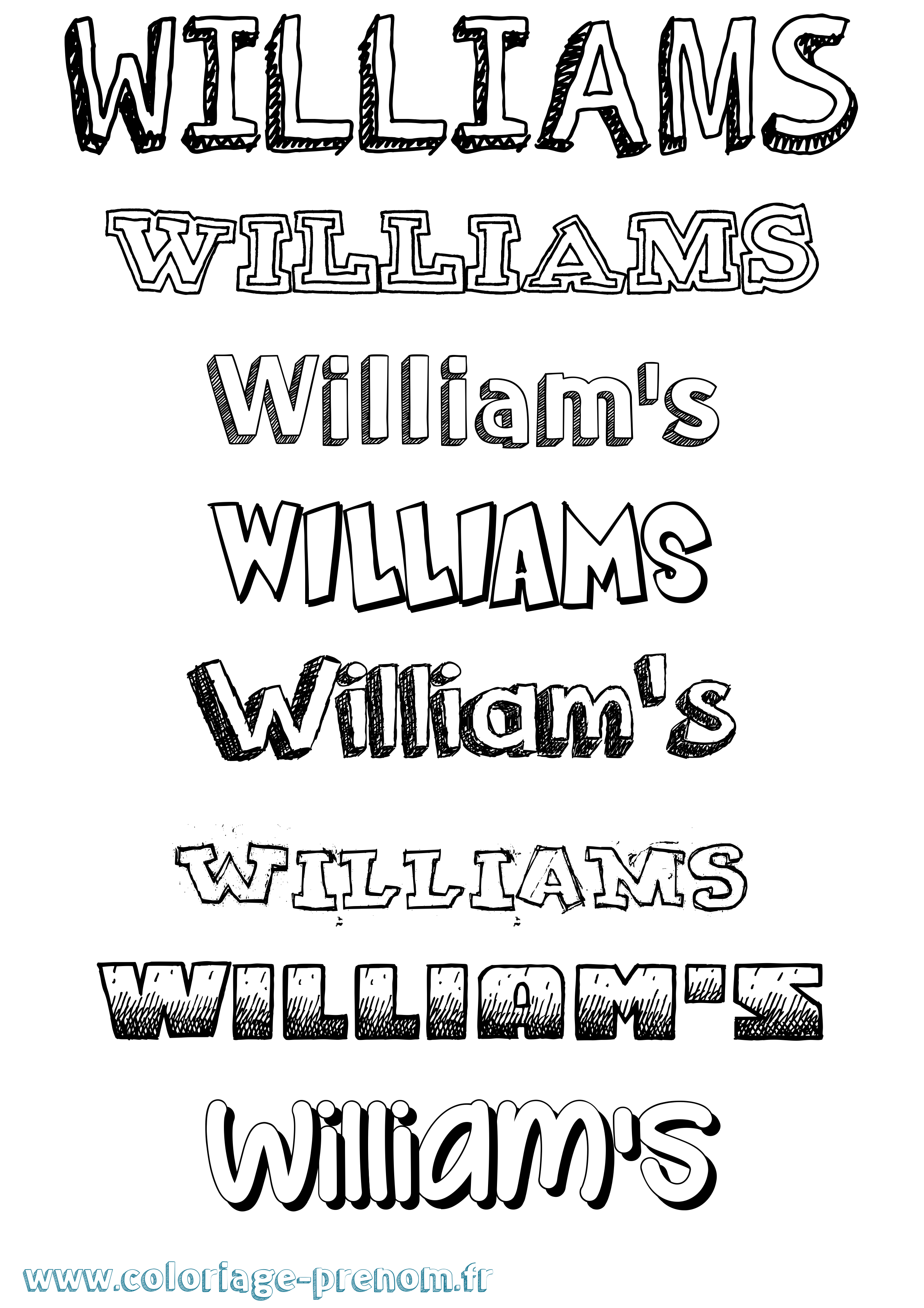 Coloriage William'S Dessiné Coloriage prénom William'S Dessiné