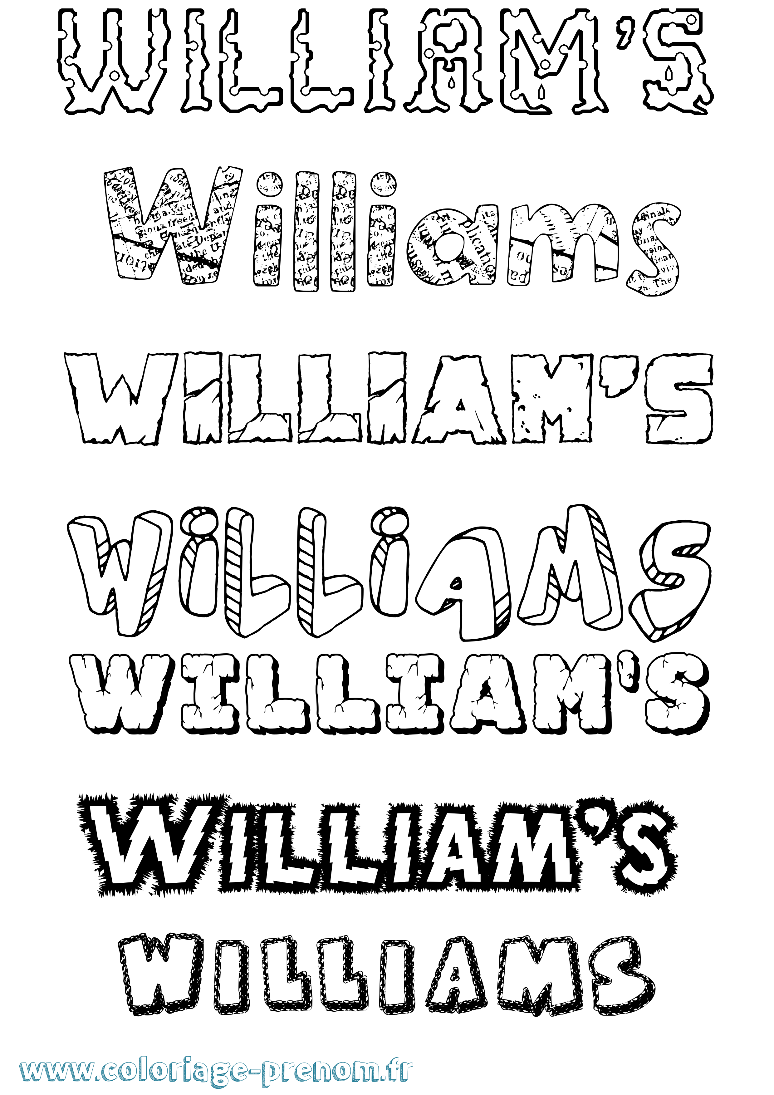 Coloriage William'S Destructuré Coloriage prénom William'S Destructuré
