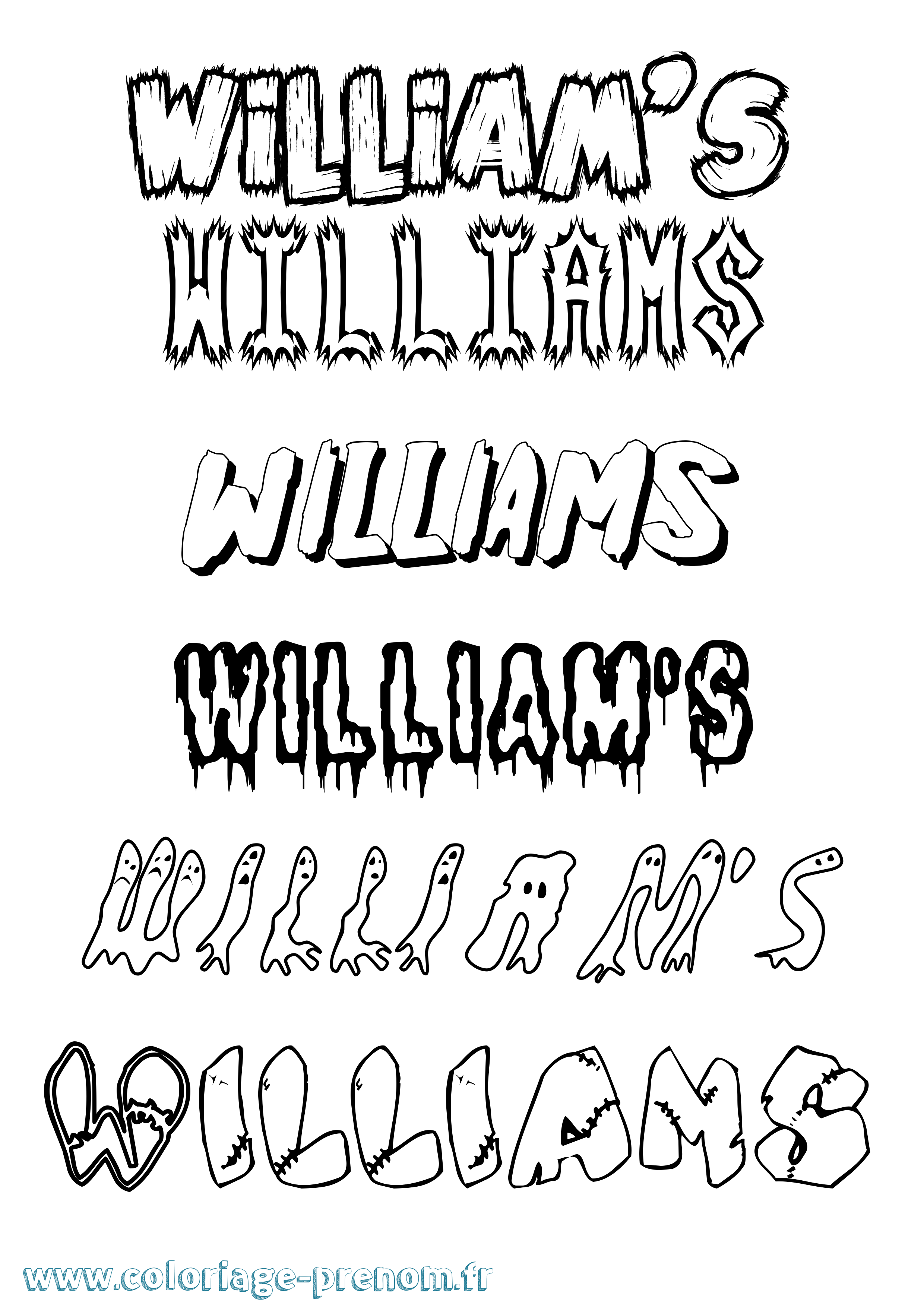 Coloriage William'S Frisson Coloriage prénom William'S Frisson