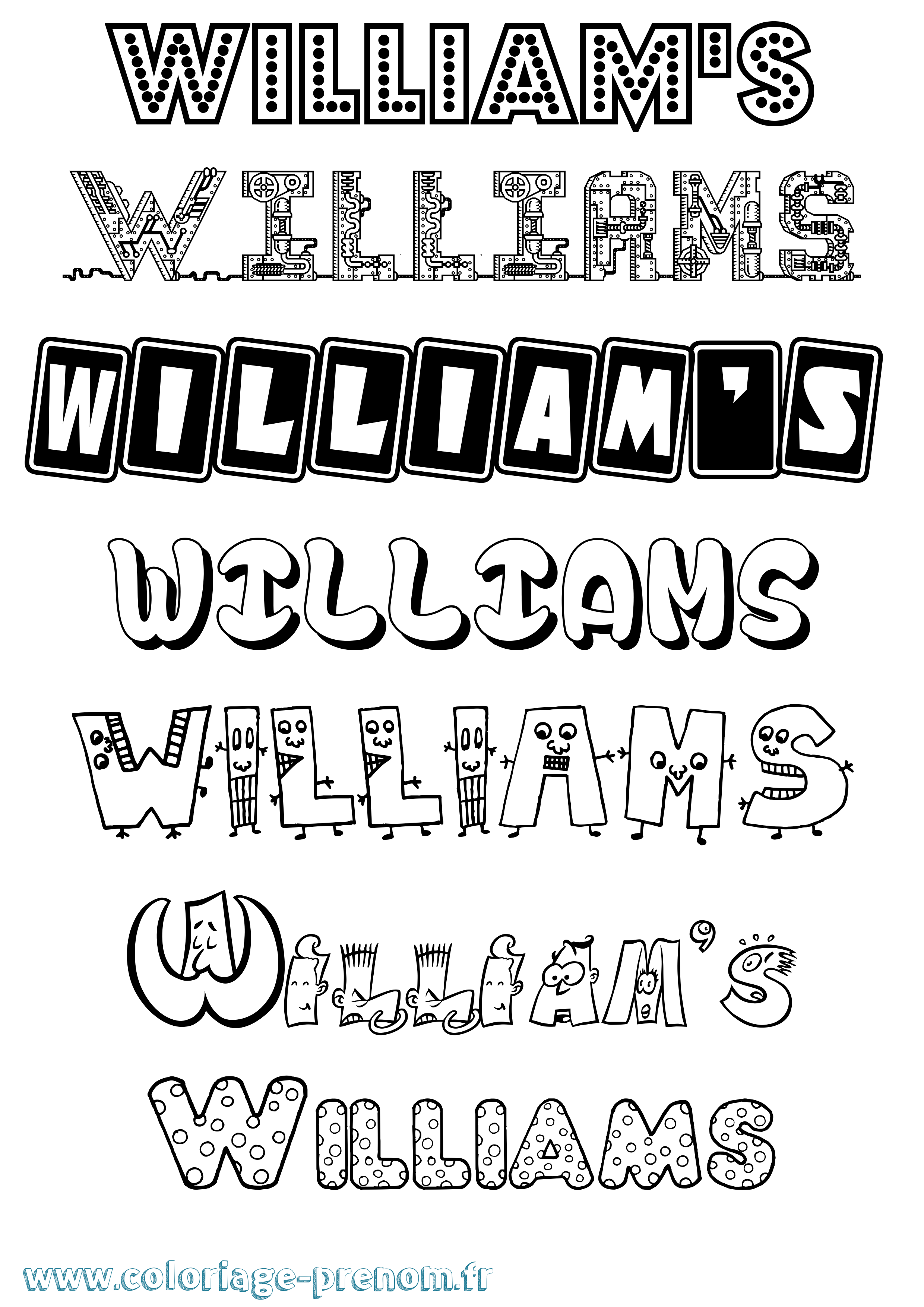 Coloriage William'S Fun Coloriage prénom William'S Fun