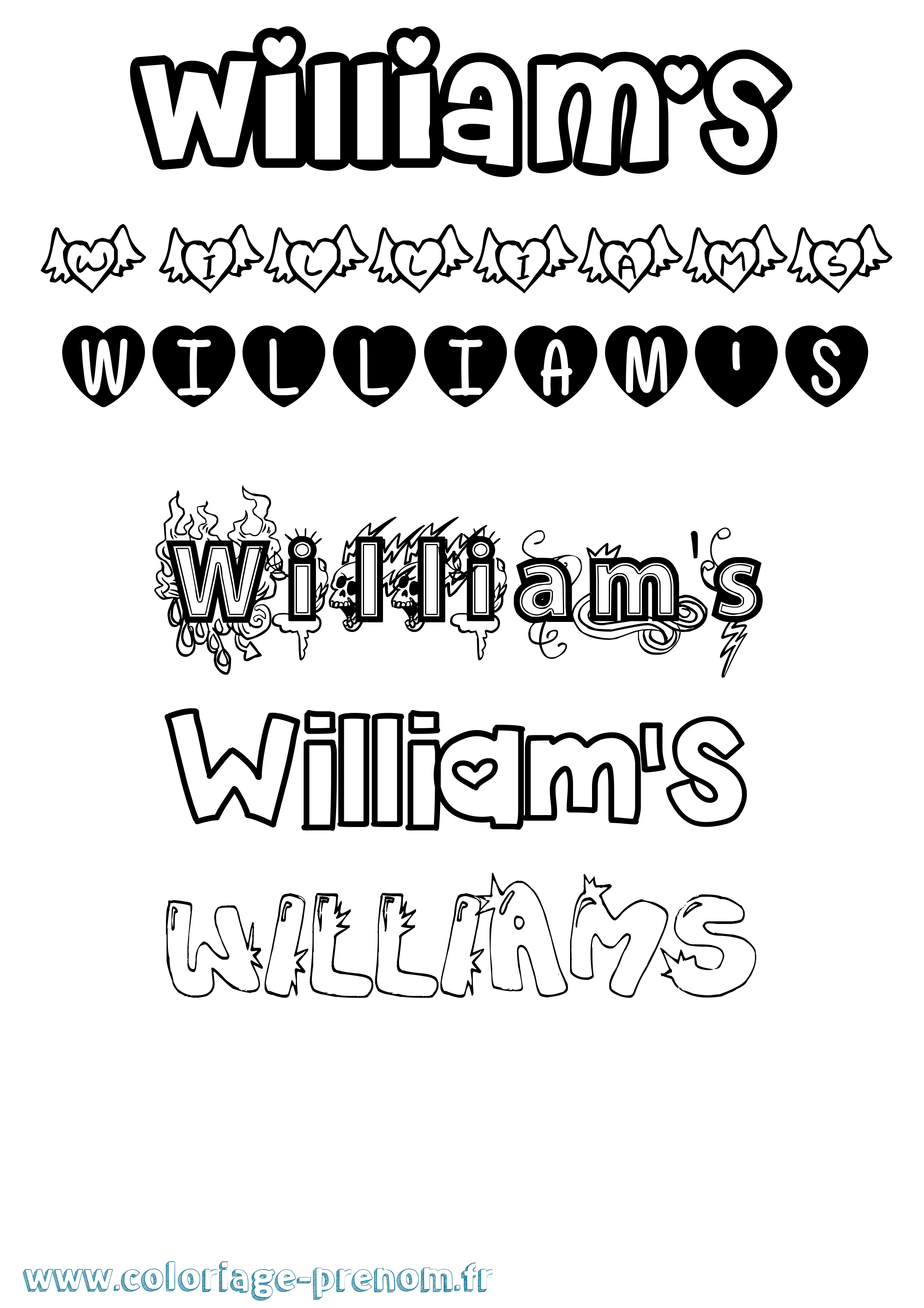 Coloriage William'S Girly Coloriage prénom William'S Girly