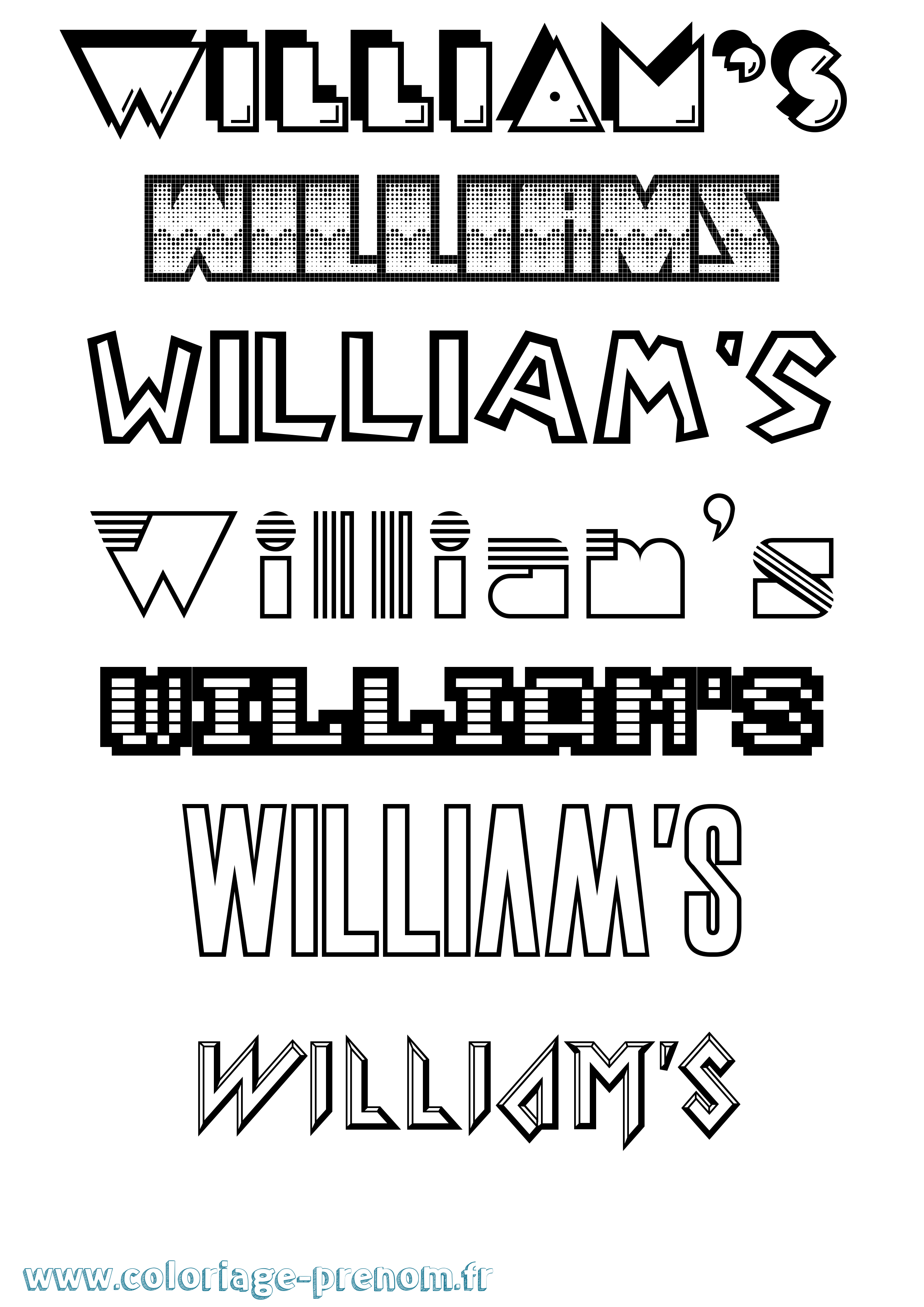 Coloriage William'S Jeux Vidéos Coloriage prénom William'S Jeux Vidéos