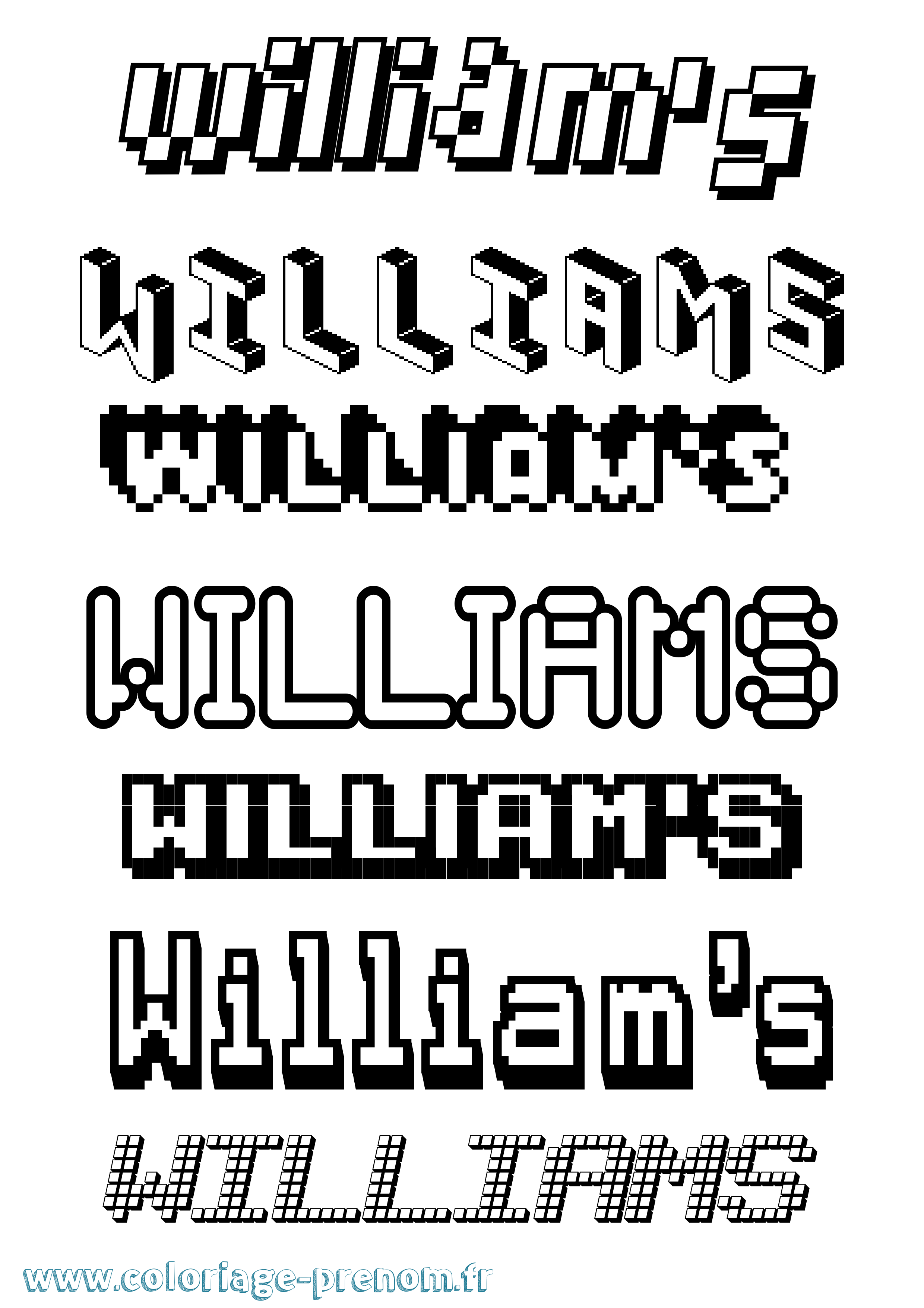 Coloriage William'S Pixel Coloriage prénom William'S Pixel