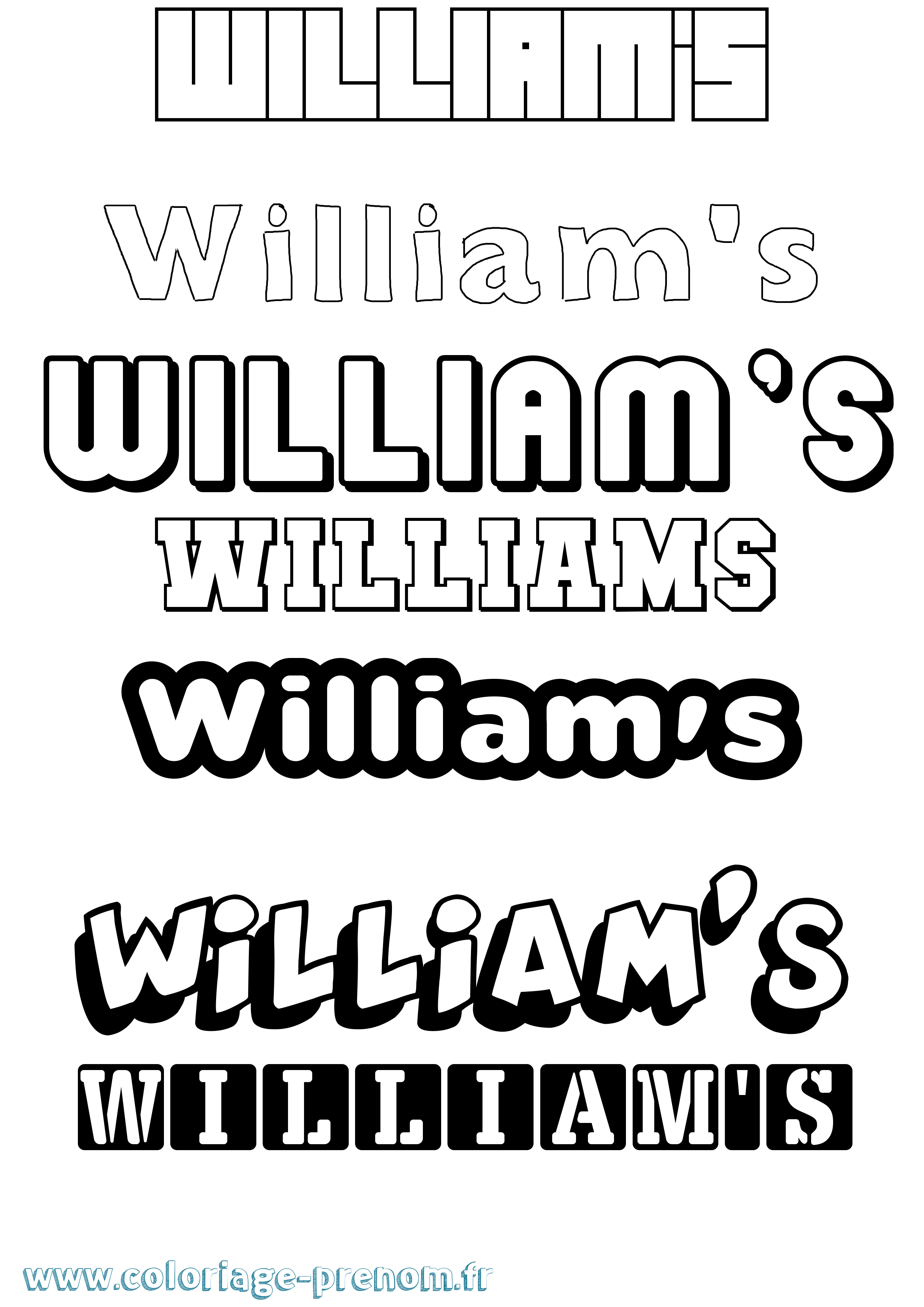 Coloriage William'S Simple Coloriage prénom William'S Simple