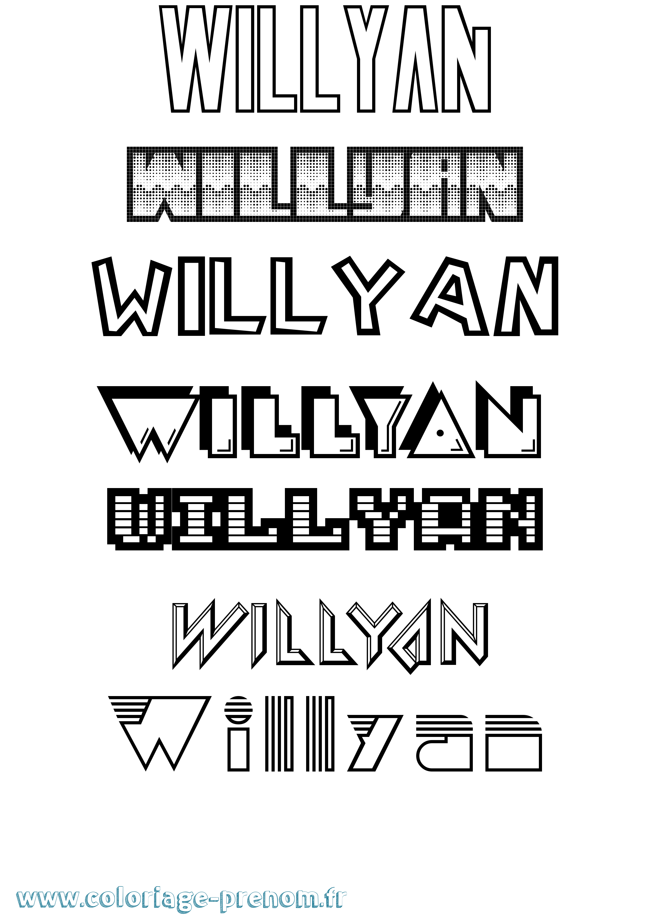 Coloriage Willyan Jeux Vidéos Coloriage prénom Willyan Jeux Vidéos