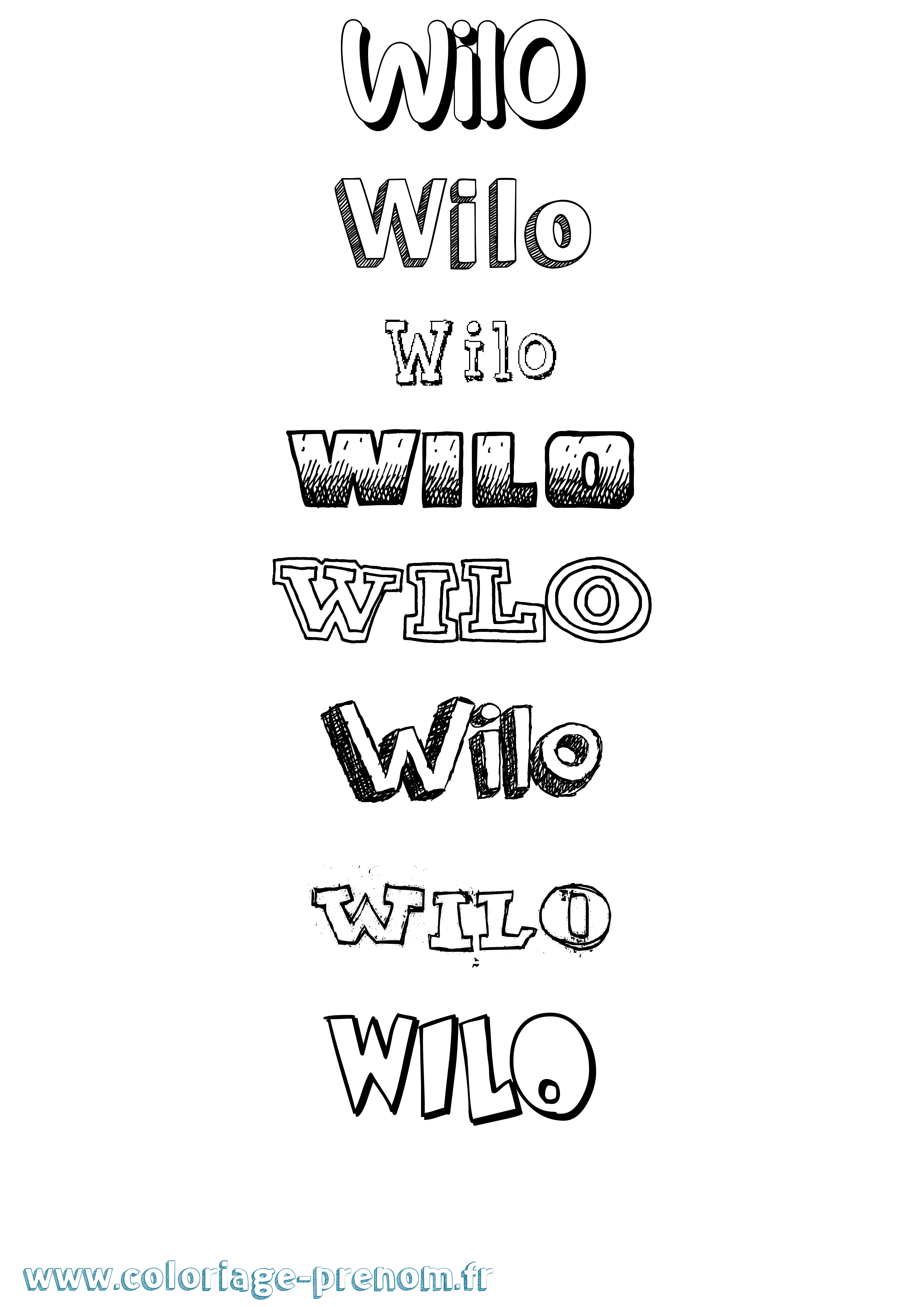 Coloriage Wilo Dessiné Coloriage prénom Wilo Dessiné