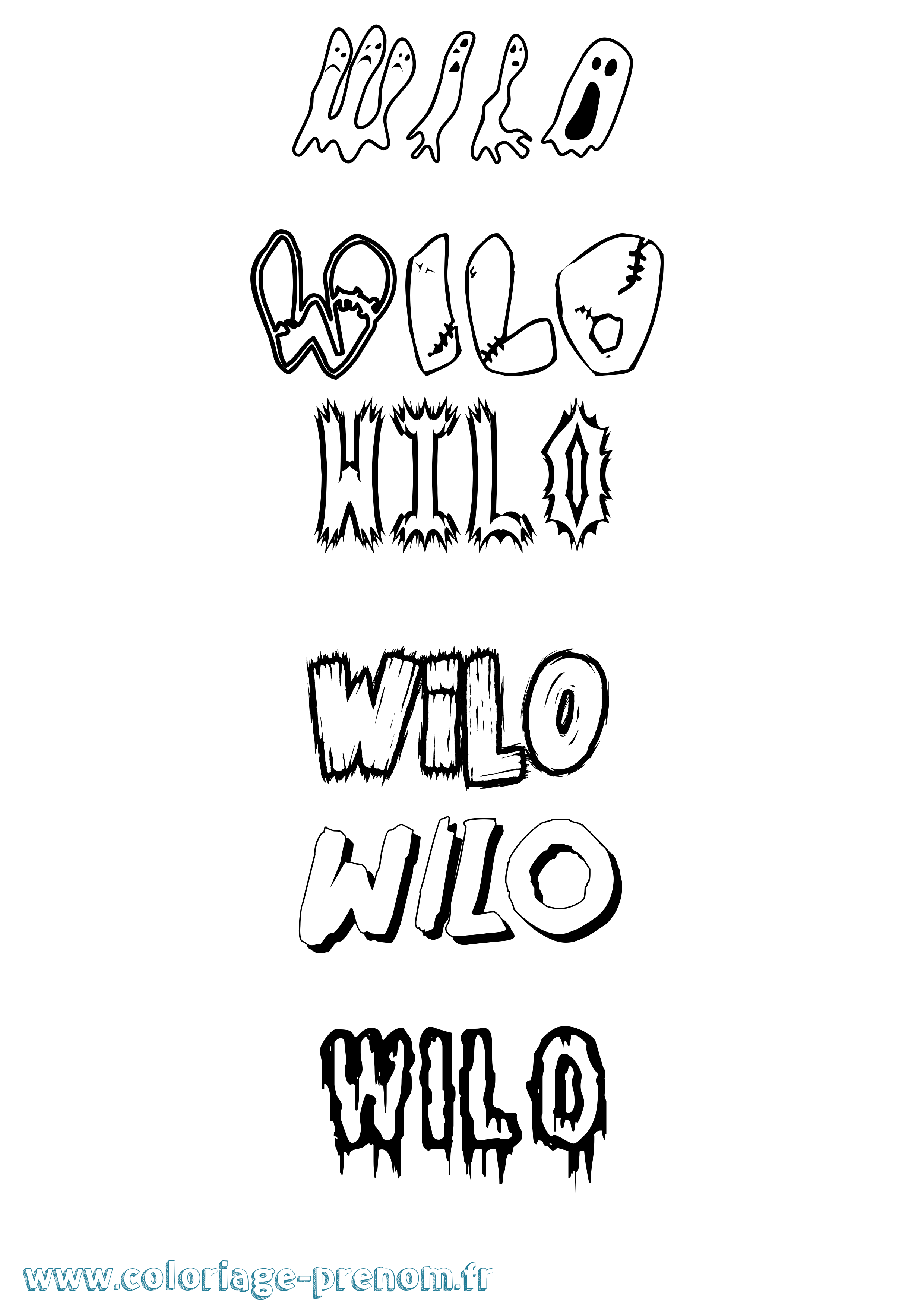 Coloriage Wilo Frisson Coloriage prénom Wilo Frisson