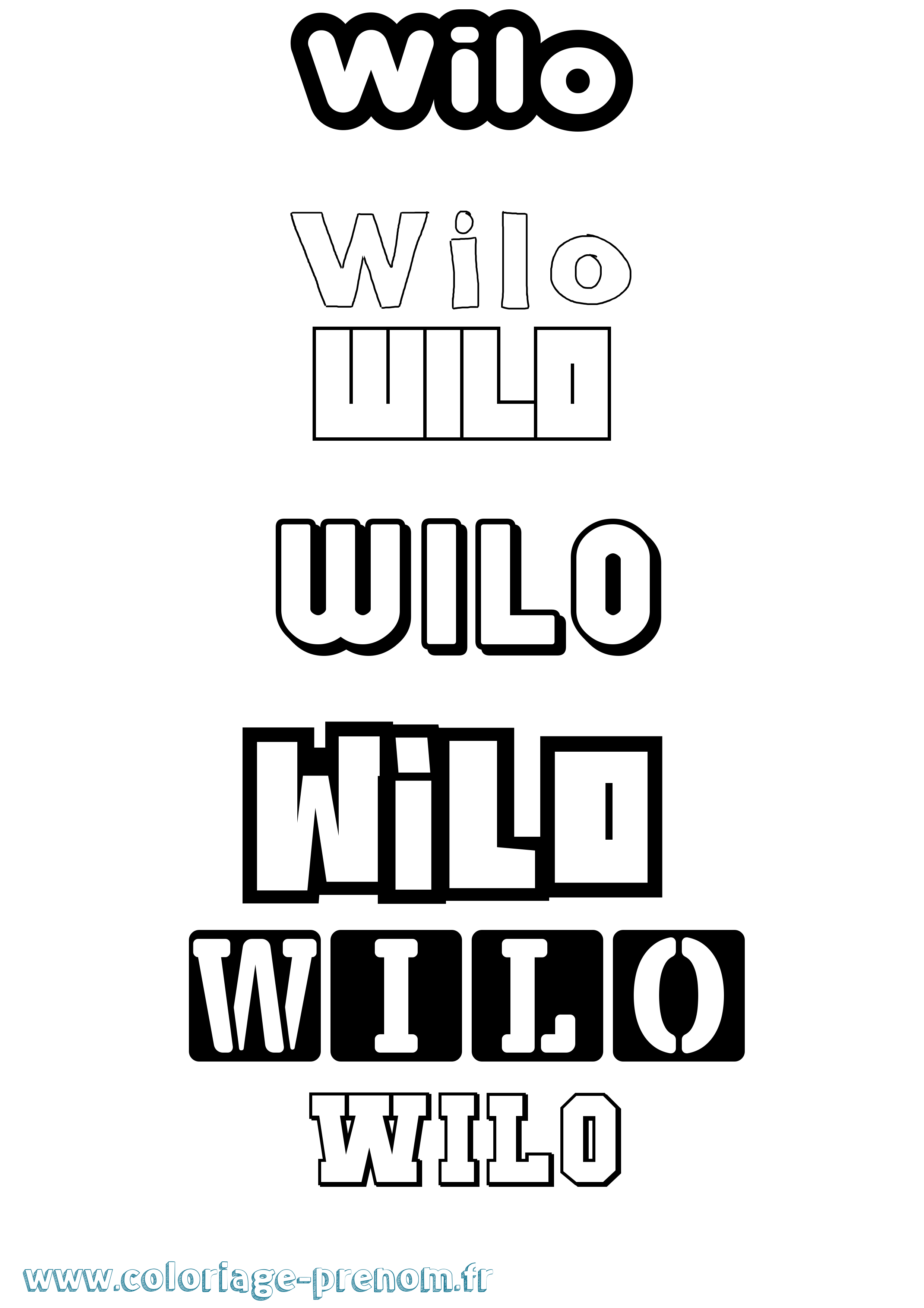 Coloriage Wilo Simple Coloriage prénom Wilo Simple