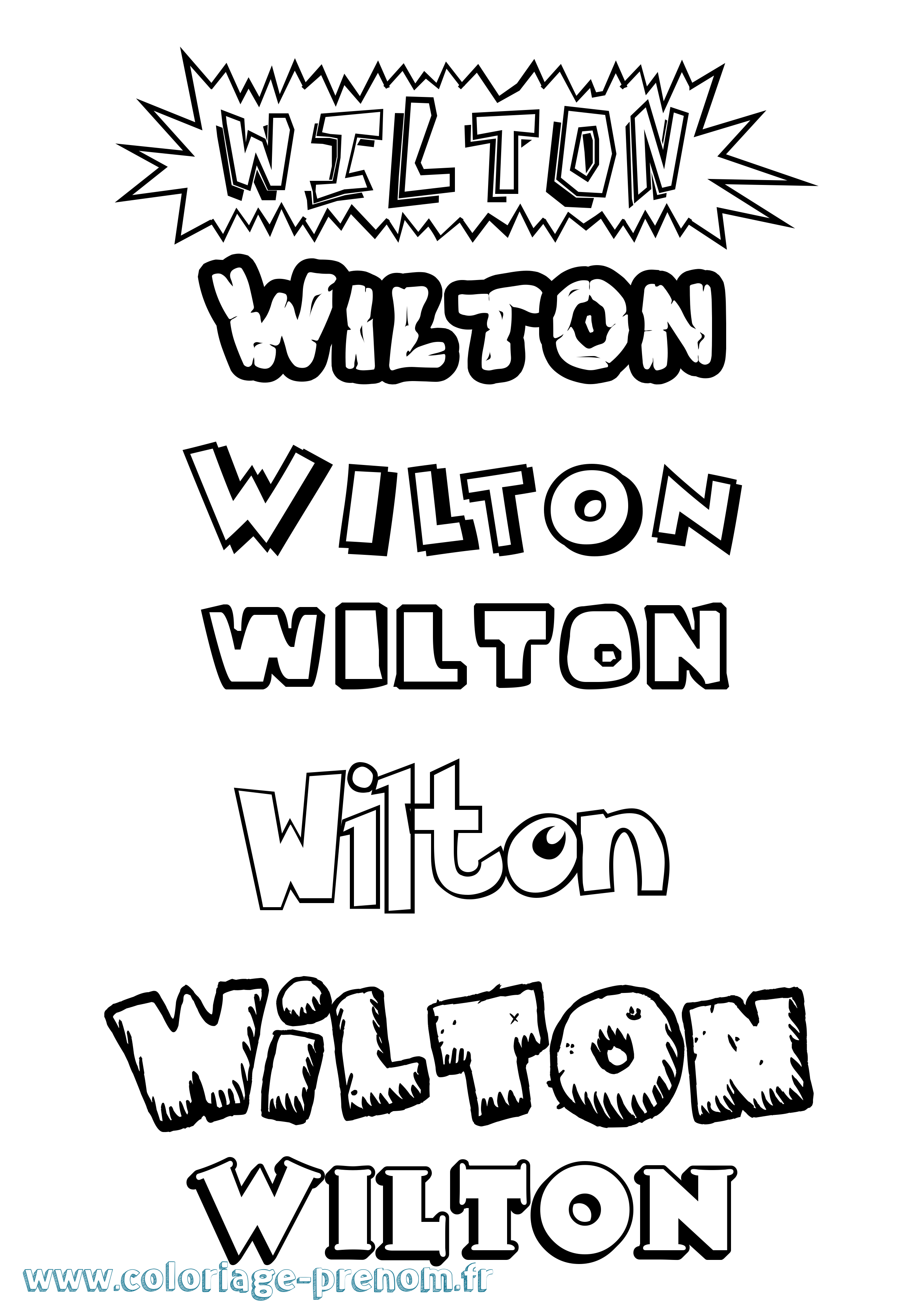 Coloriage Wilton Dessin Animé Coloriage prénom Wilton Dessin Animé