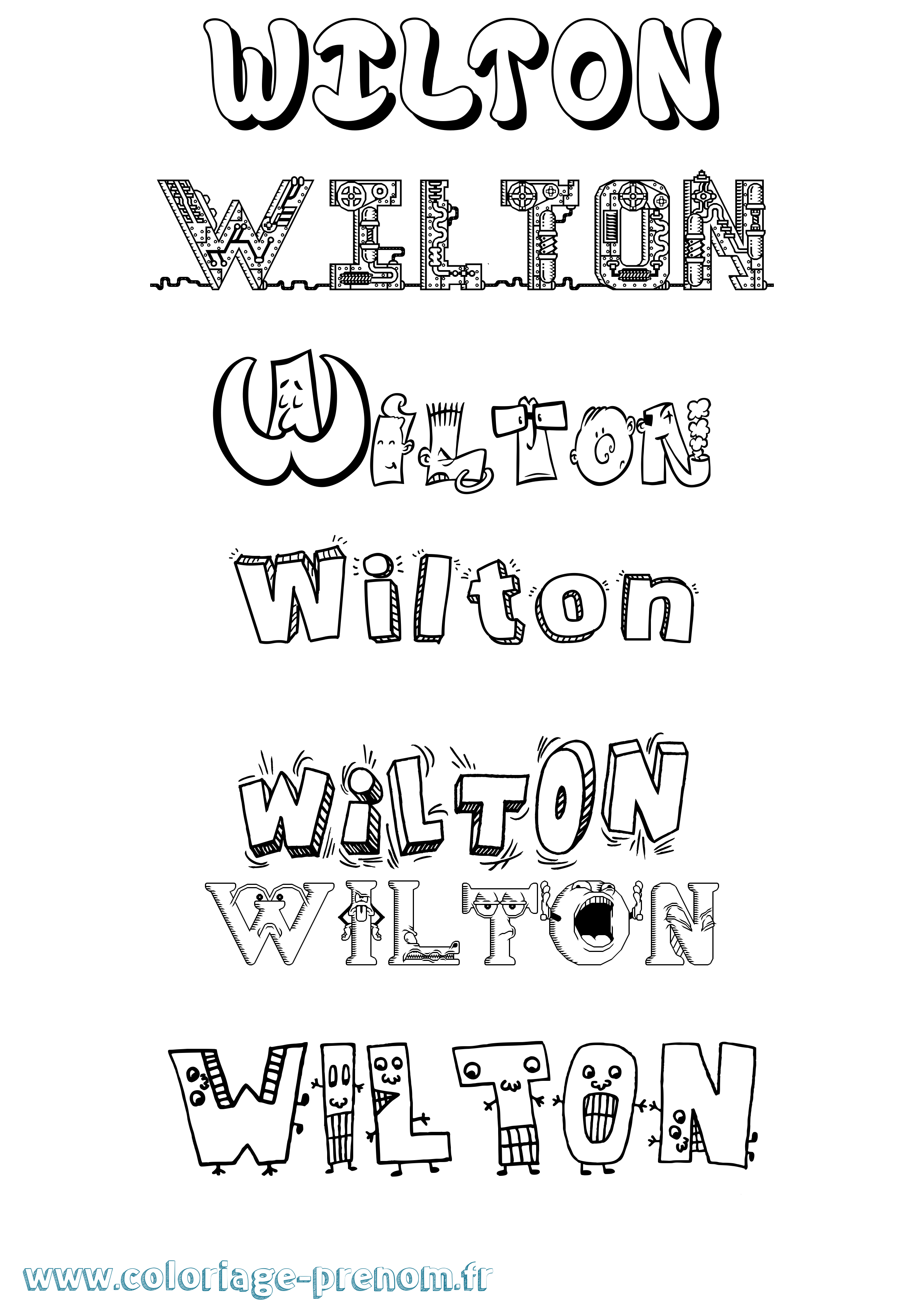 Coloriage Wilton Fun Coloriage prénom Wilton Fun