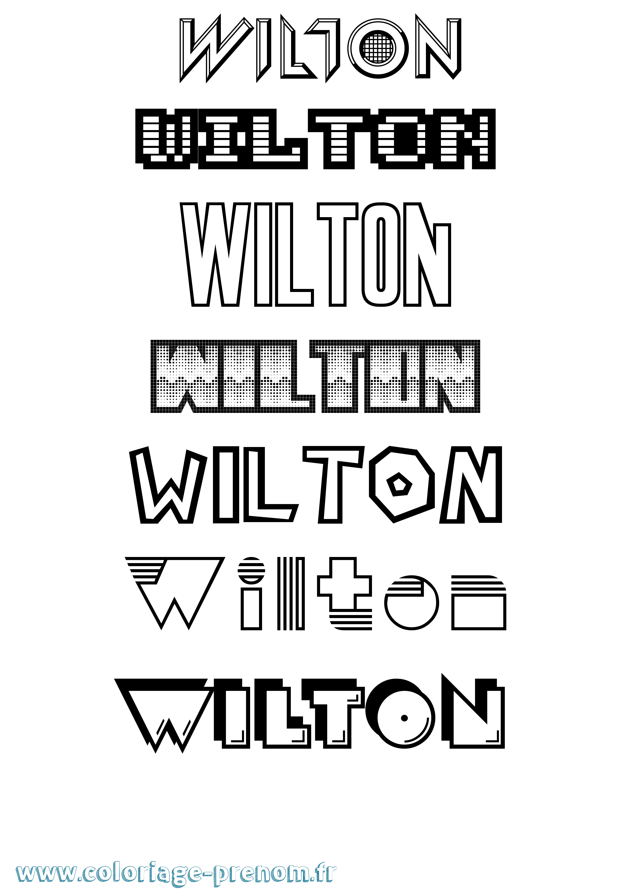 Coloriage Wilton Jeux Vidéos Coloriage prénom Wilton Jeux Vidéos