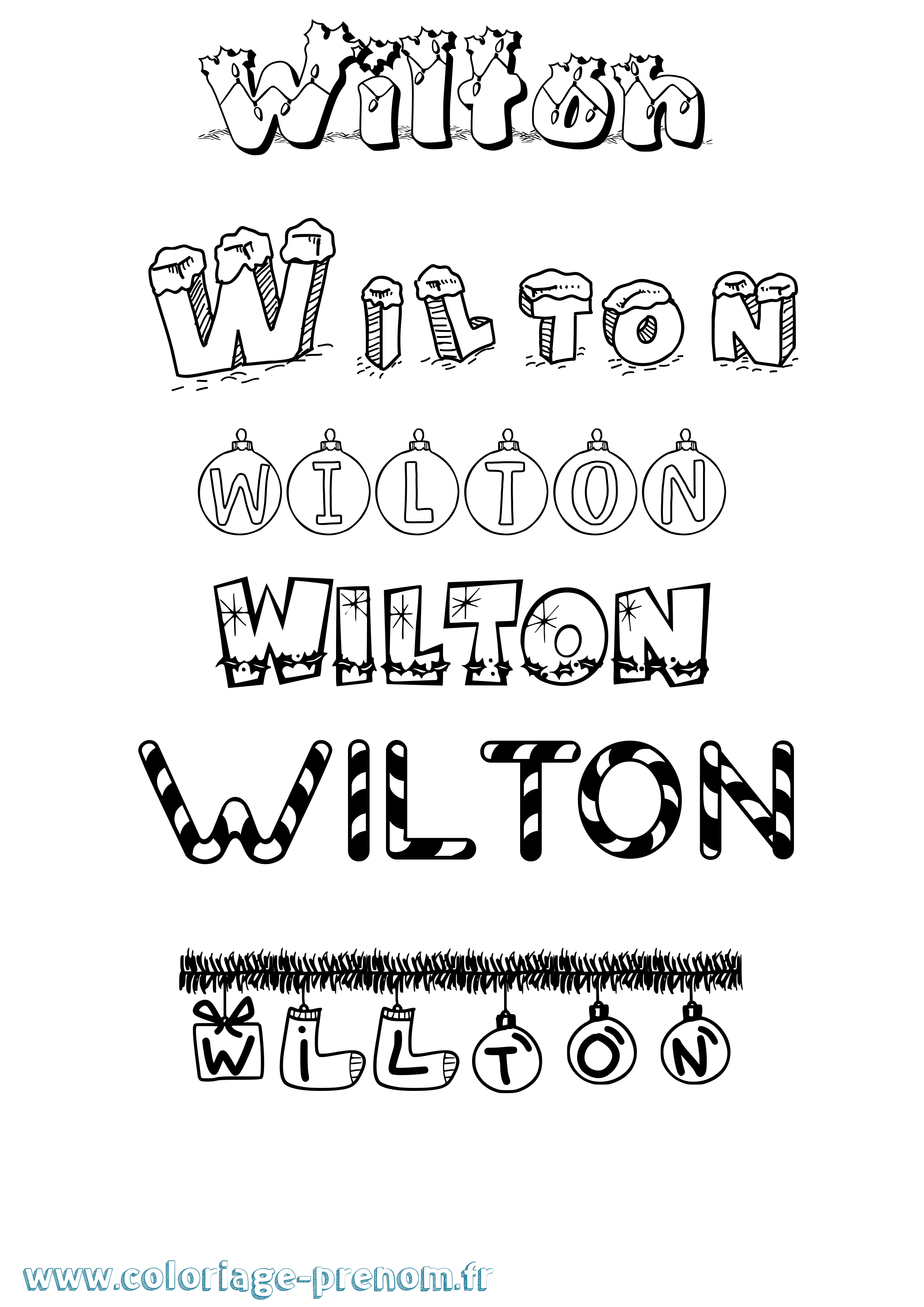 Coloriage Wilton Noël Coloriage prénom Wilton Noël