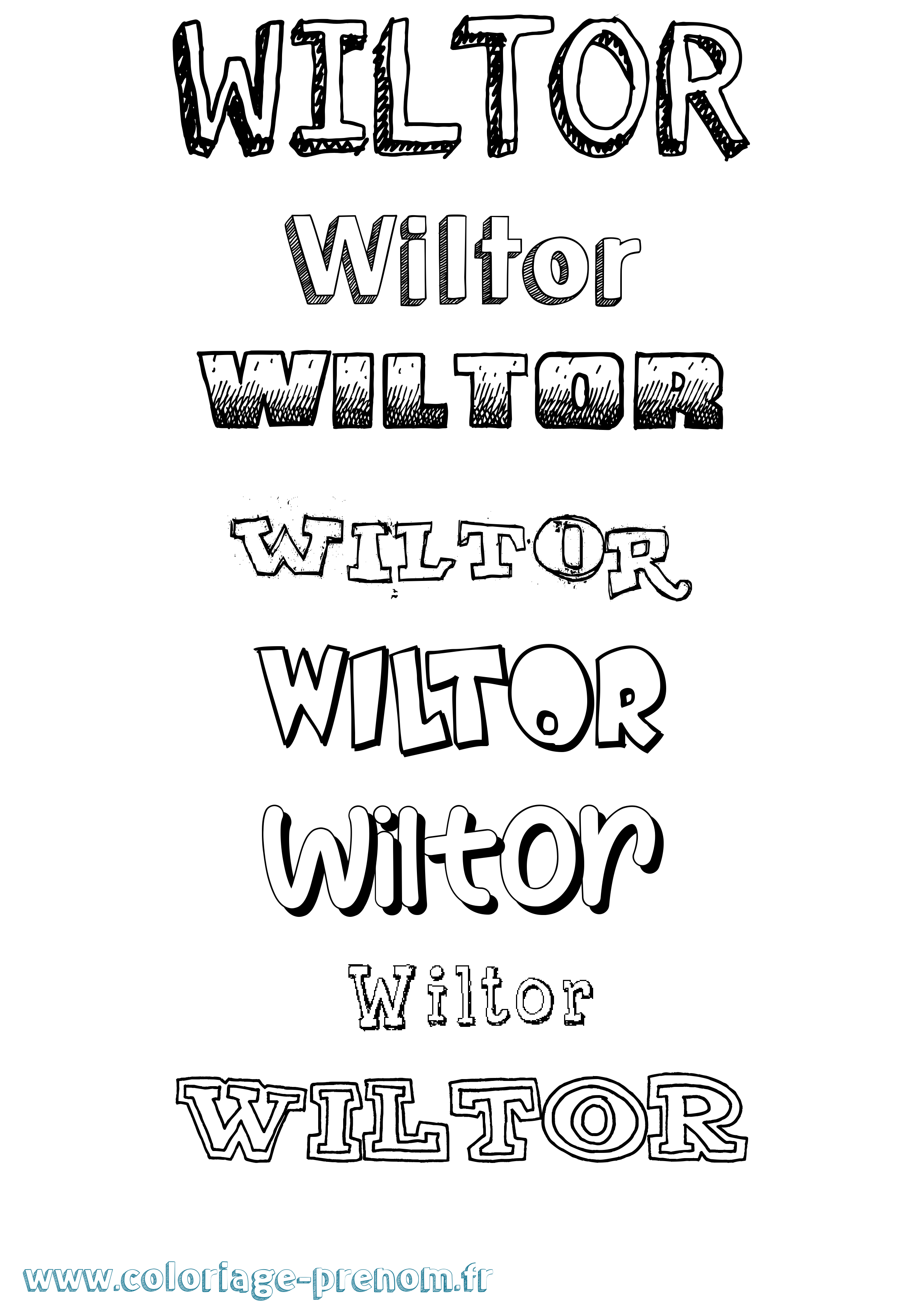 Coloriage Wiltor Dessiné Coloriage prénom Wiltor Dessiné
