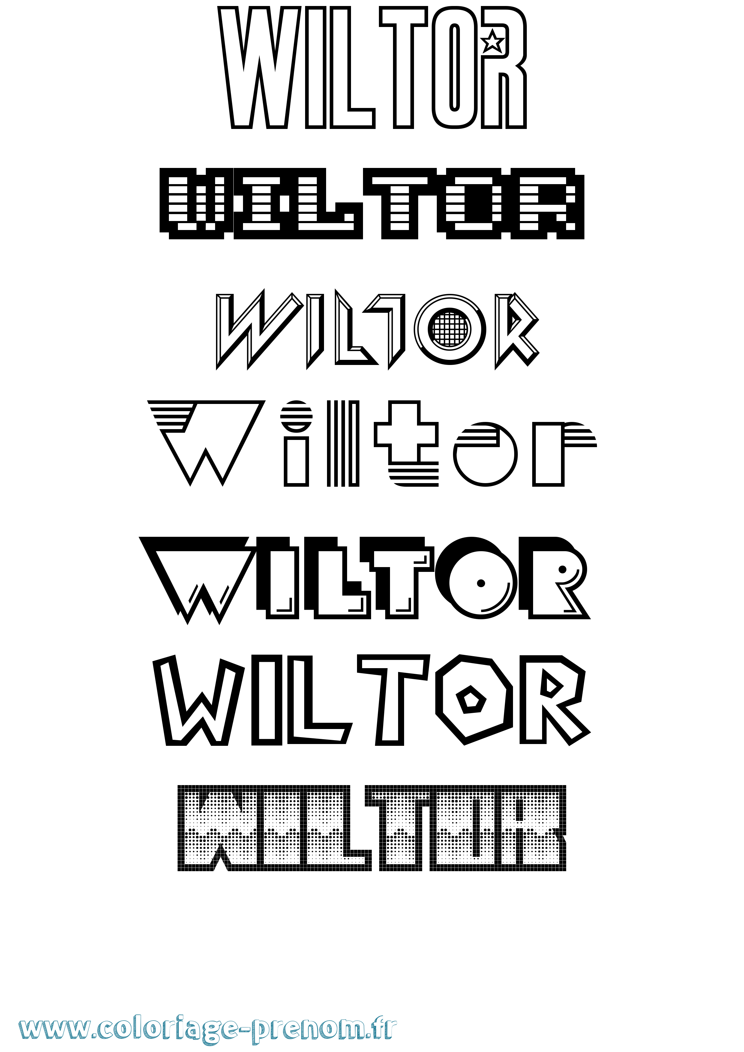 Coloriage Wiltor Jeux Vidéos Coloriage prénom Wiltor Jeux Vidéos