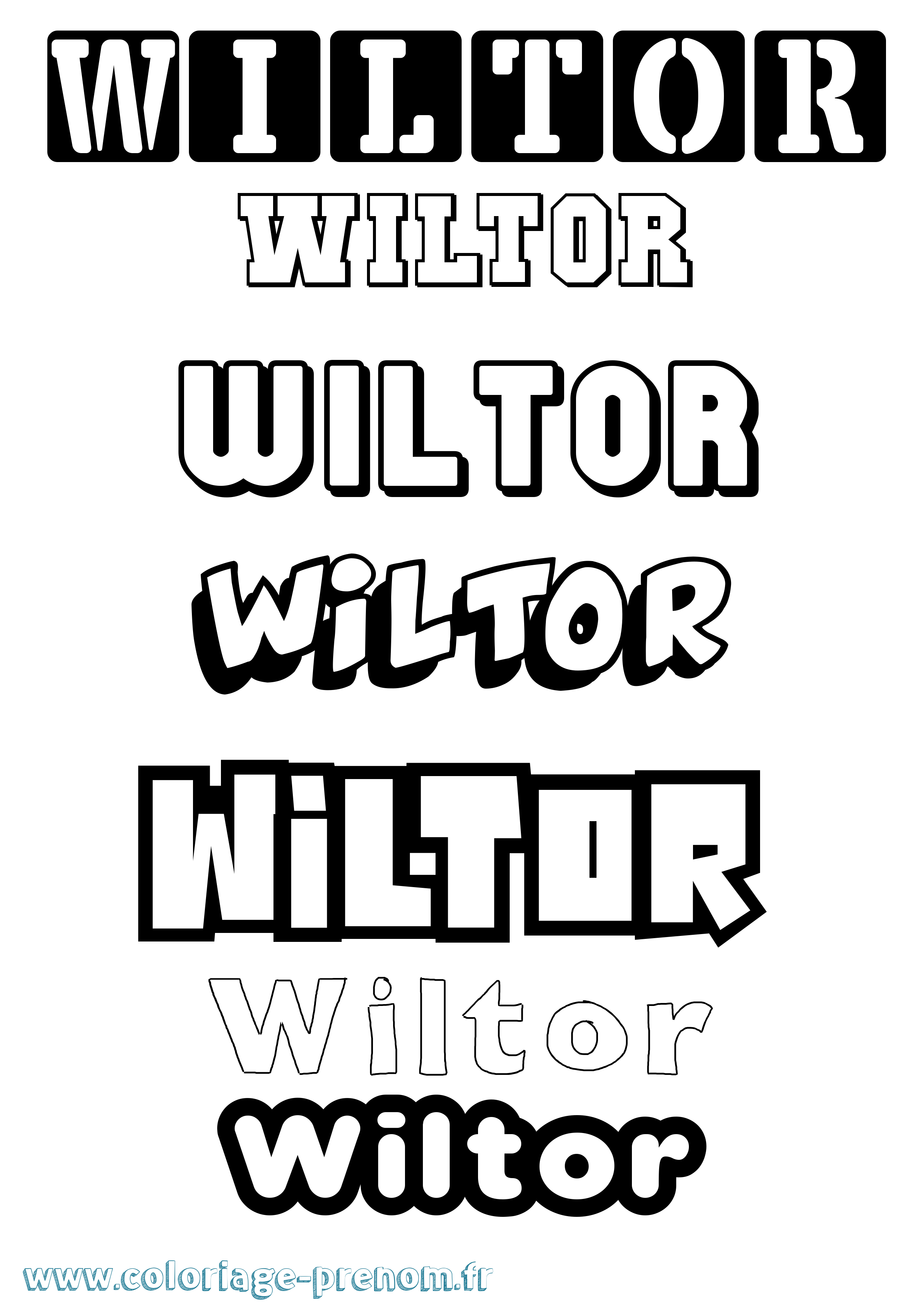 Coloriage Wiltor Simple Coloriage prénom Wiltor Simple