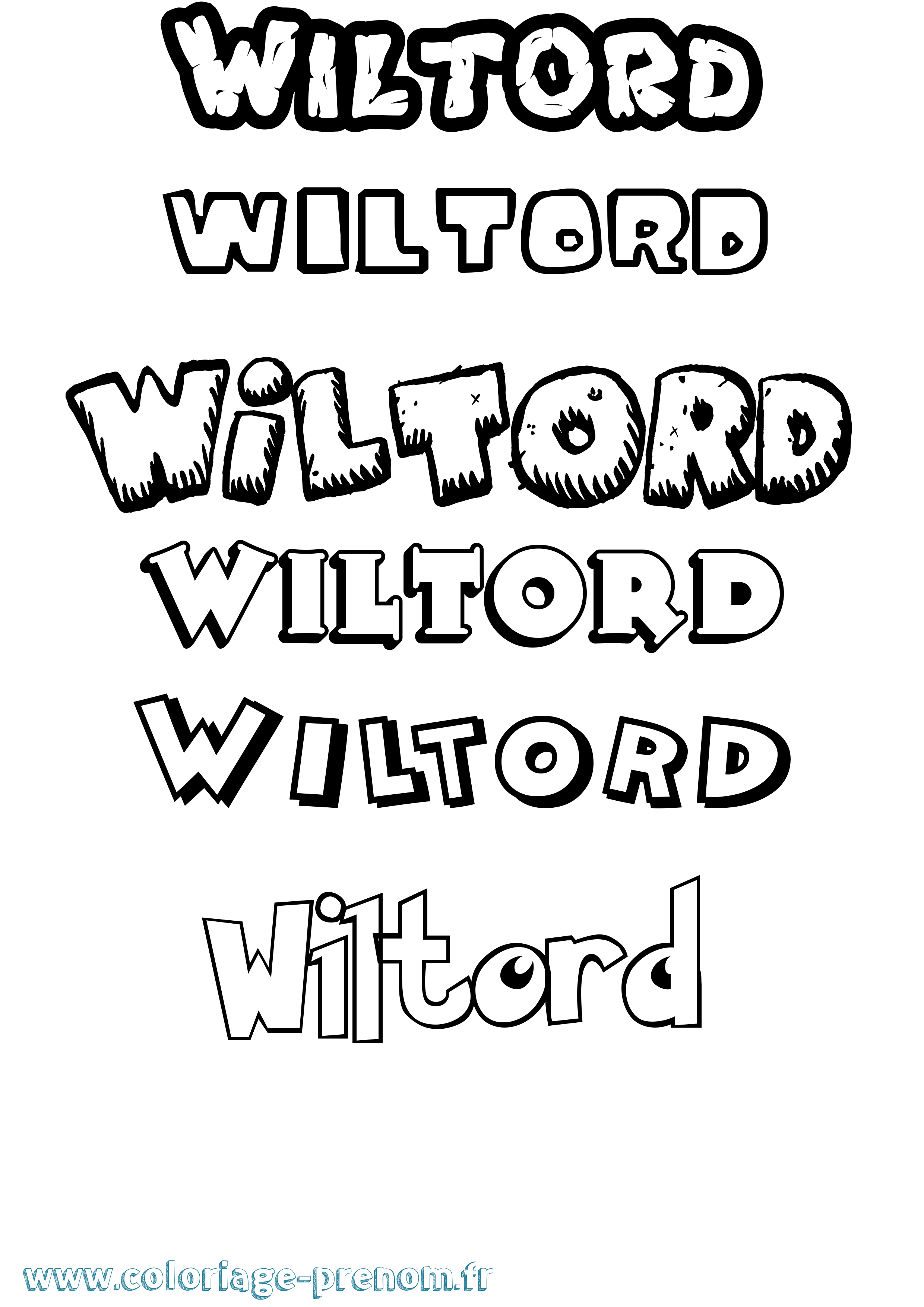 Coloriage Wiltord Dessin Animé Coloriage prénom Wiltord Dessin Animé