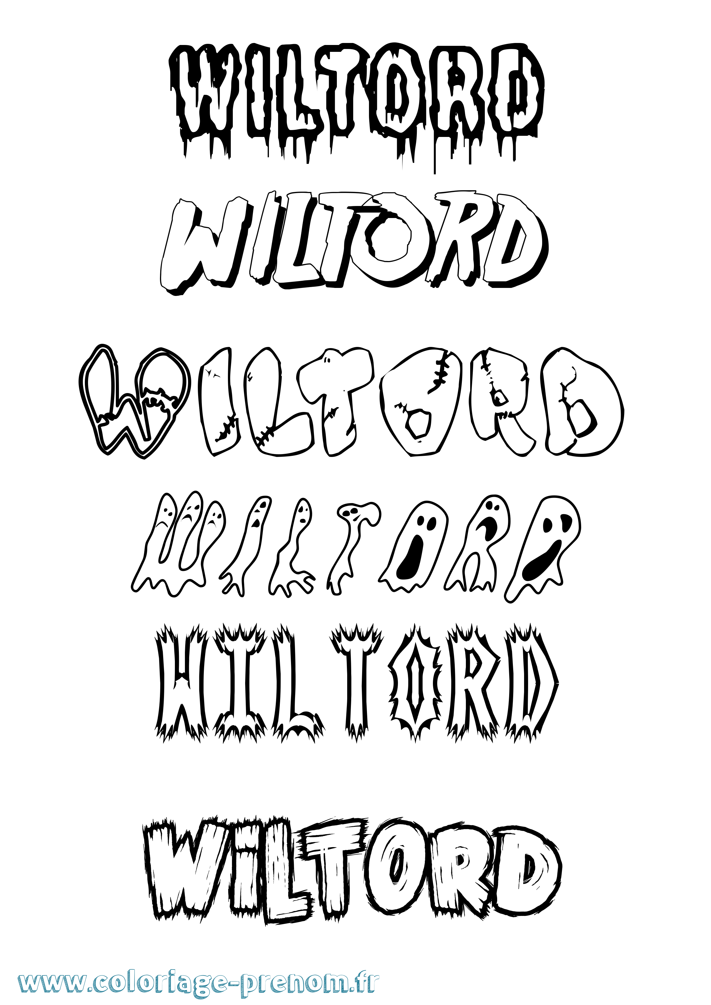 Coloriage Wiltord Frisson Coloriage prénom Wiltord Frisson