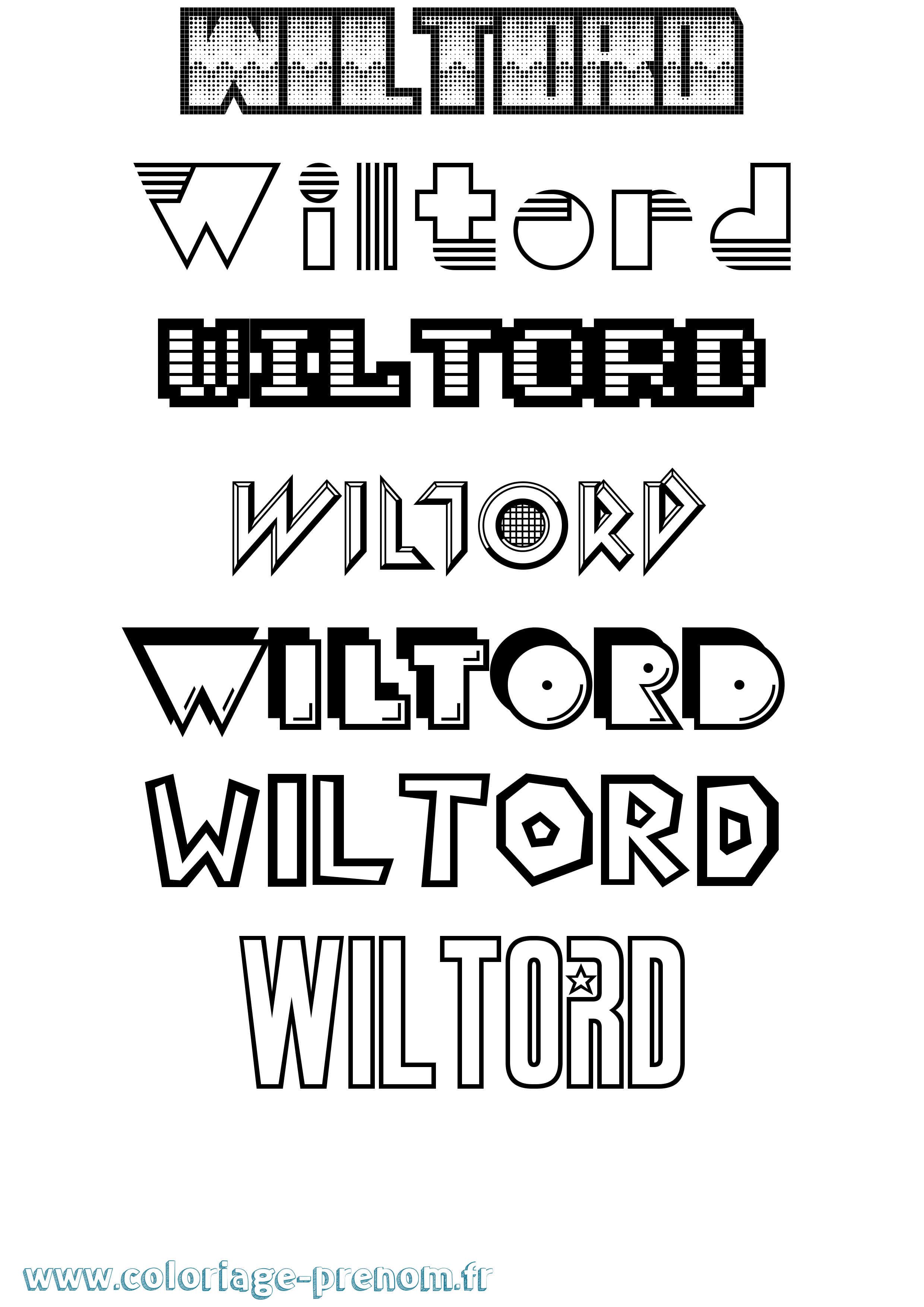 Coloriage Wiltord Jeux Vidéos Coloriage prénom Wiltord Jeux Vidéos