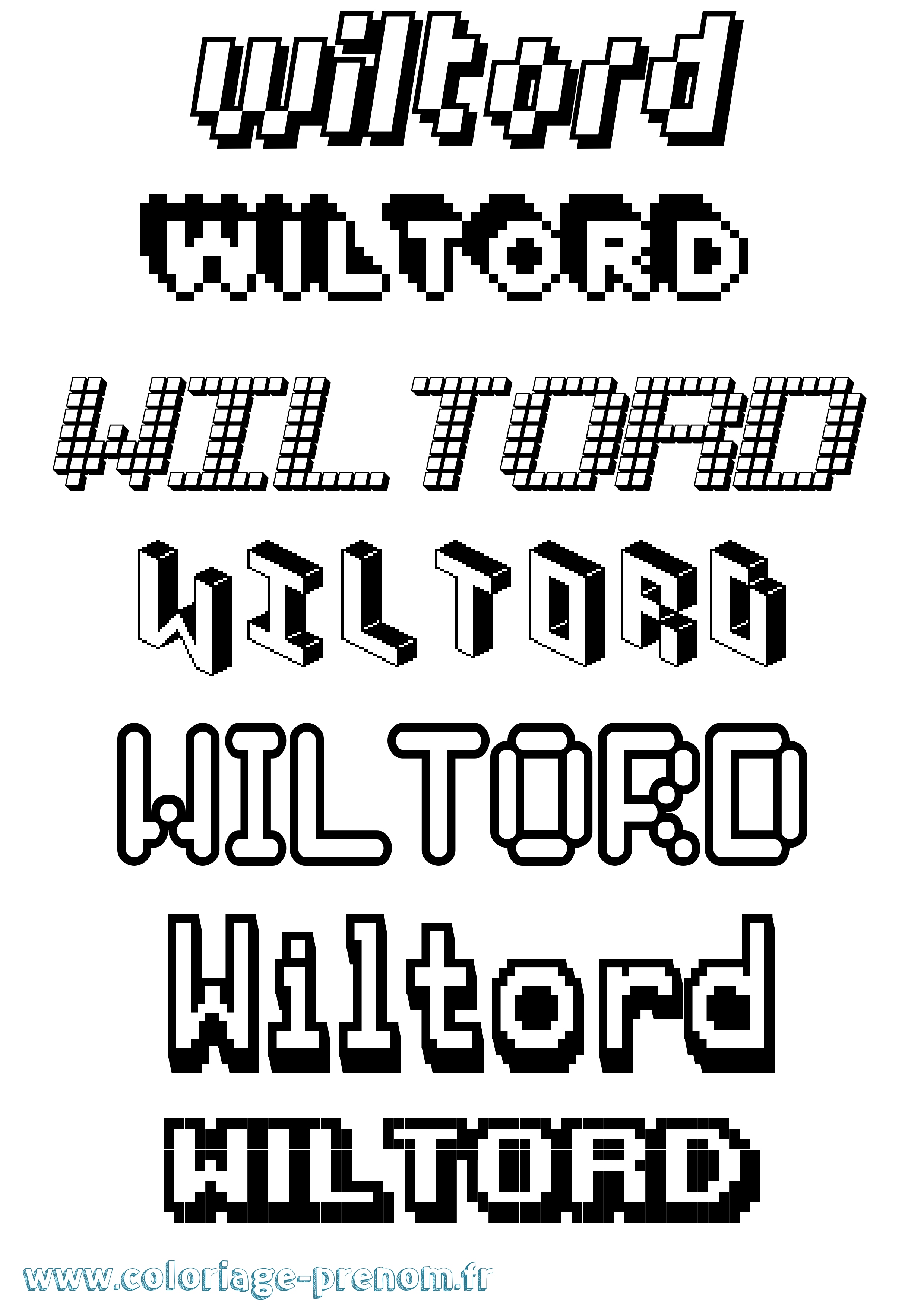 Coloriage Wiltord Pixel Coloriage prénom Wiltord Pixel
