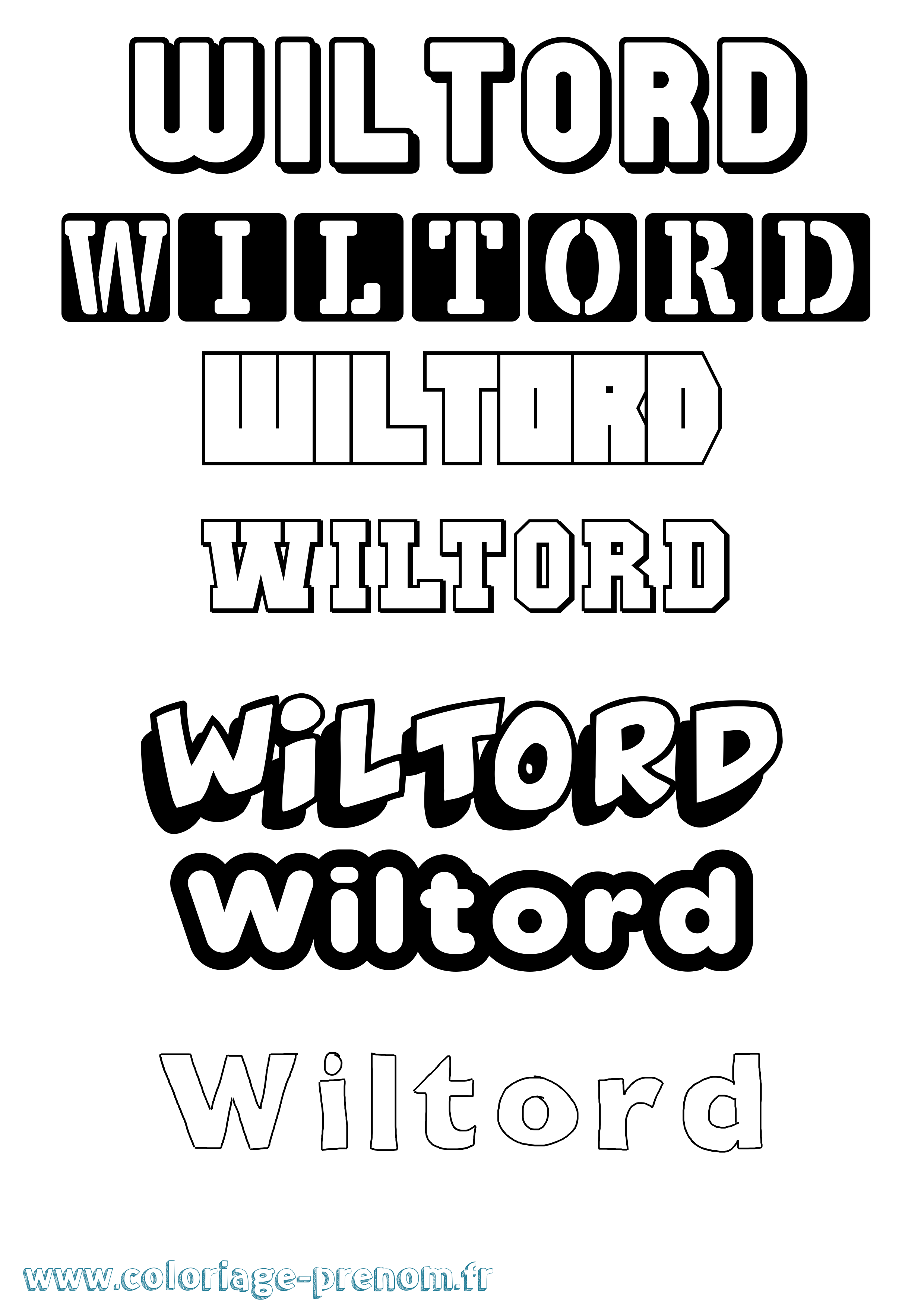 Coloriage Wiltord Simple Coloriage prénom Wiltord Simple