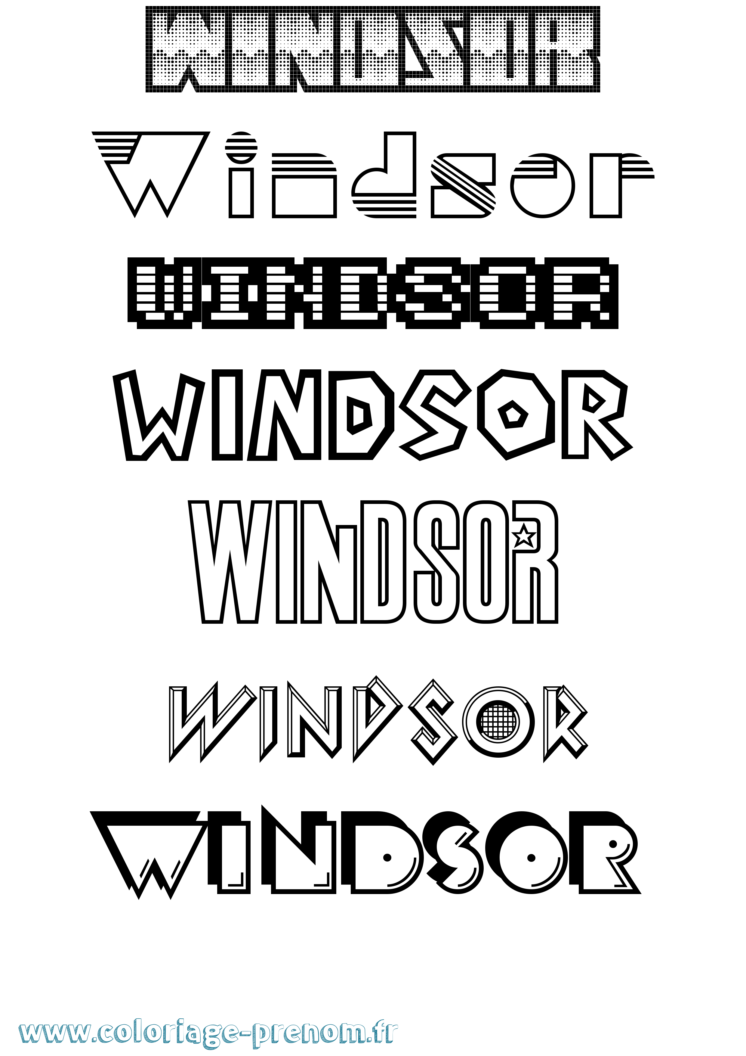 Coloriage Windsor Jeux Vidéos Coloriage prénom Windsor Jeux Vidéos