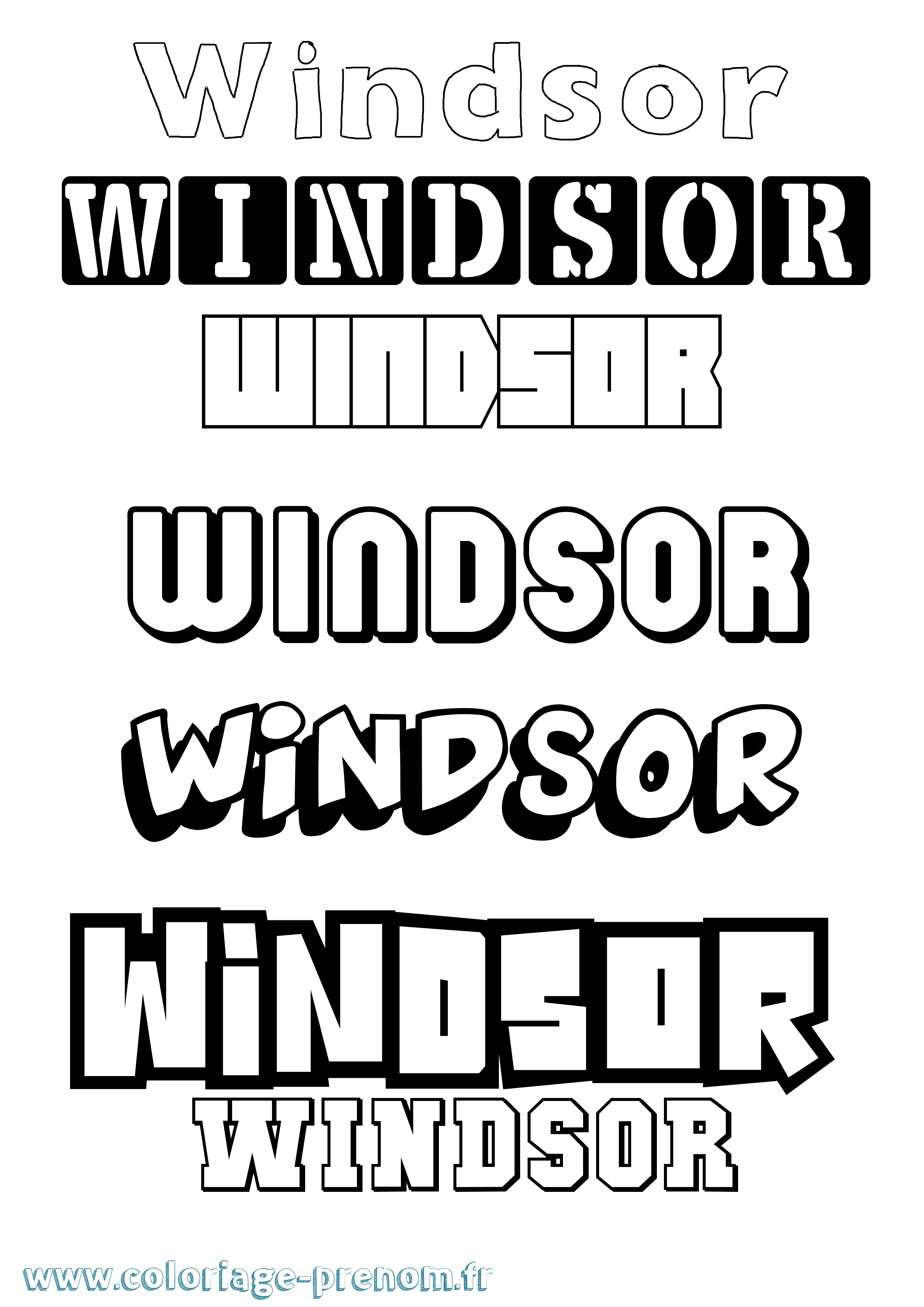 Coloriage Windsor Simple Coloriage prénom Windsor Simple
