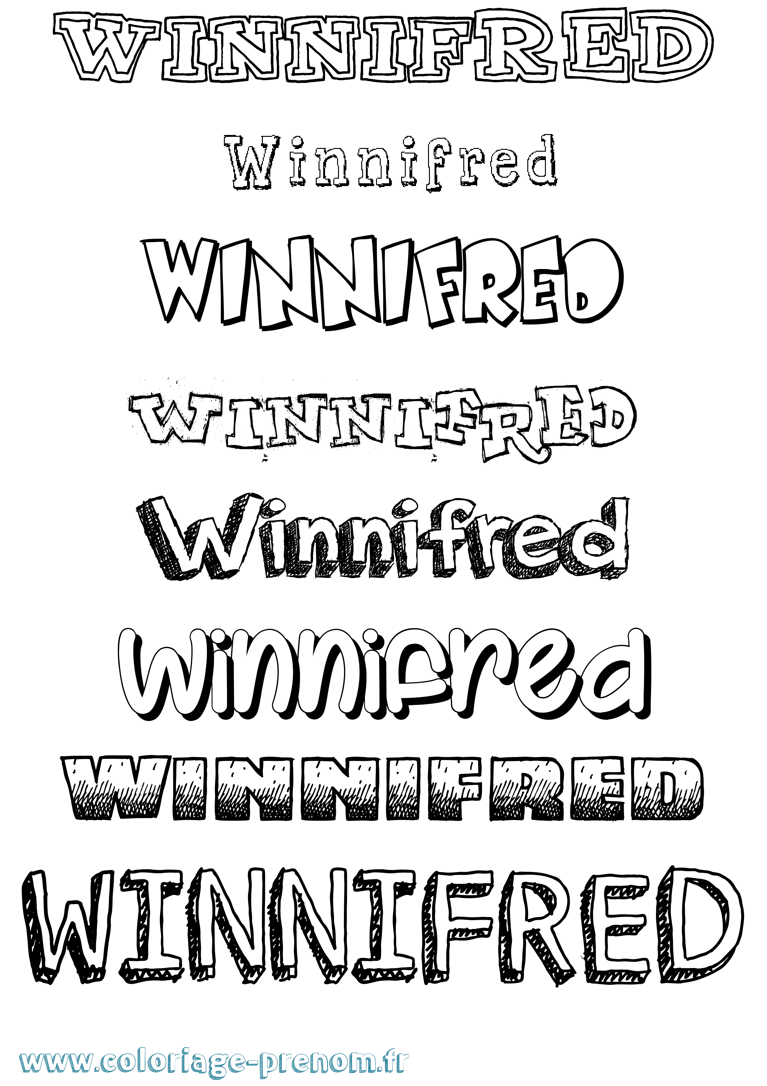 Coloriage Winnifred Dessiné Coloriage prénom Winnifred Dessiné