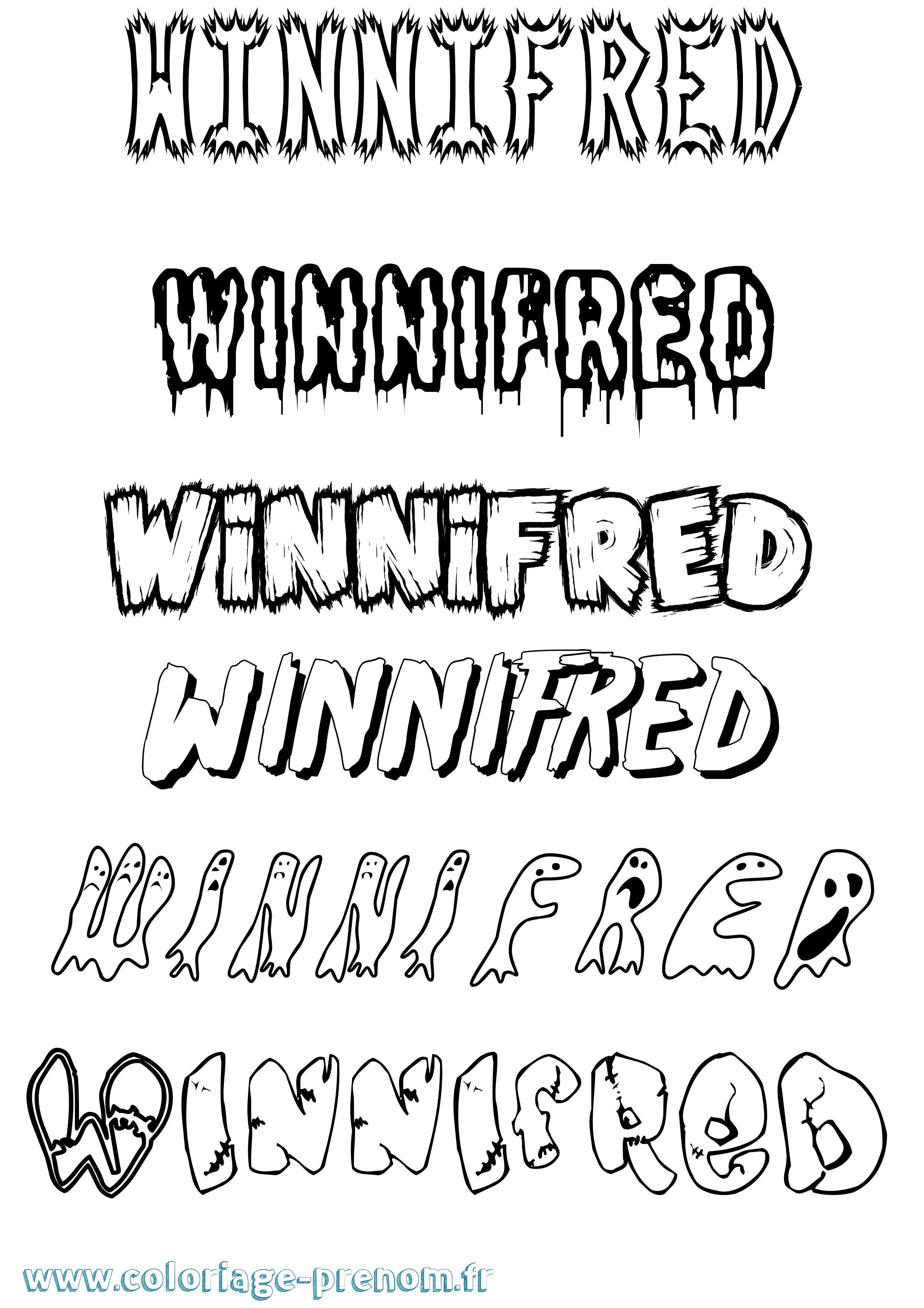 Coloriage Winnifred Frisson Coloriage prénom Winnifred Frisson