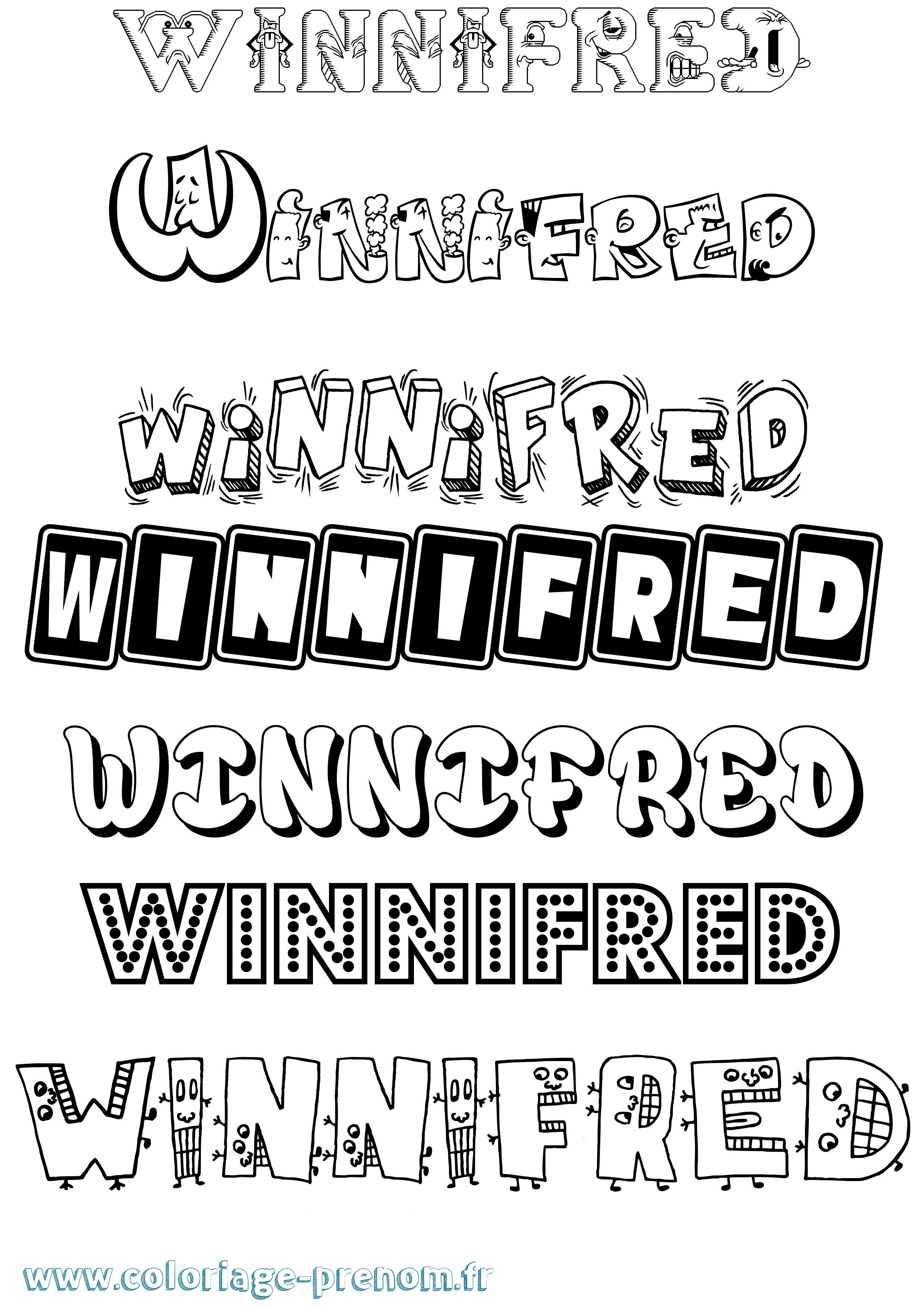 Coloriage Winnifred Fun Coloriage prénom Winnifred Fun
