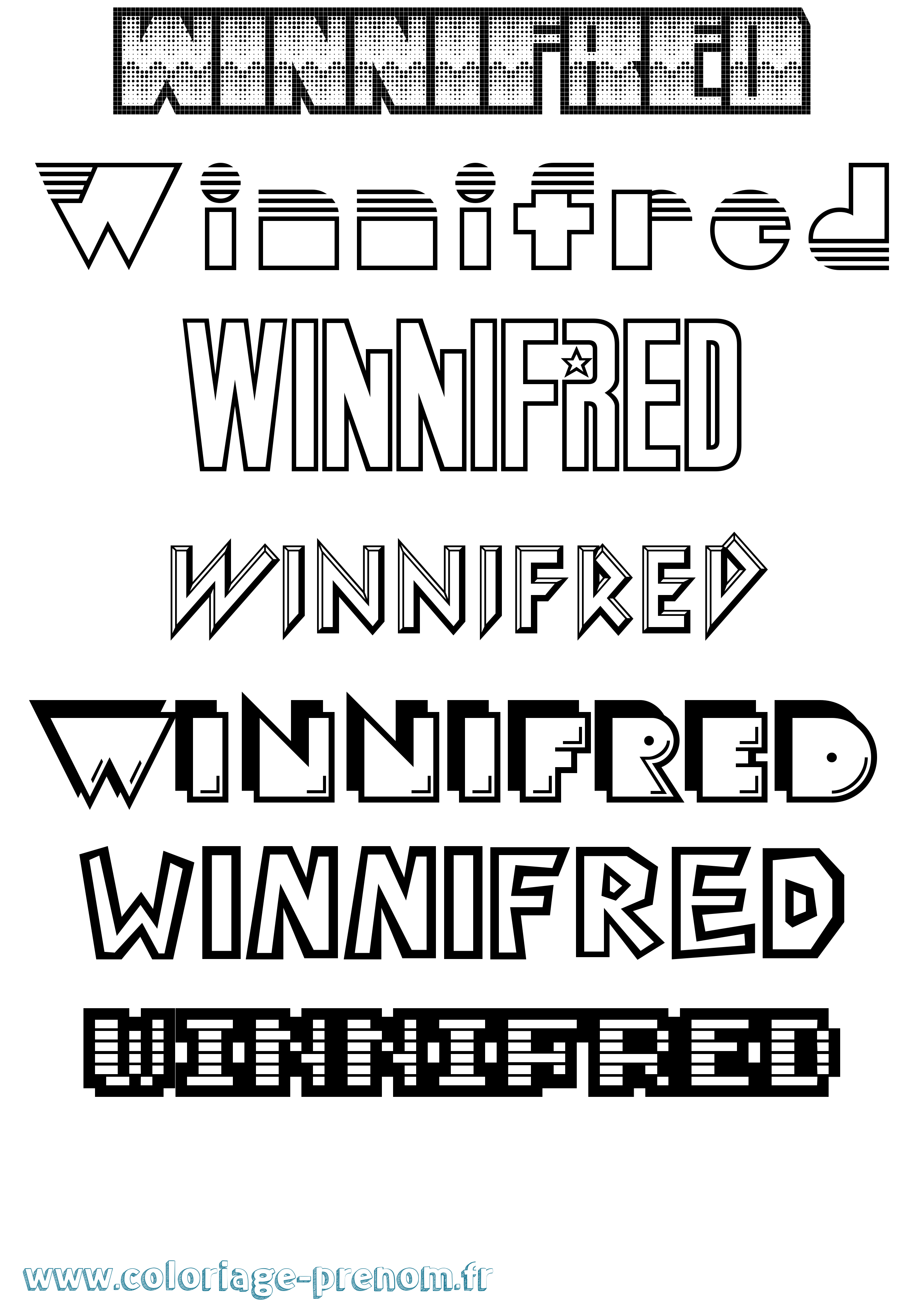 Coloriage Winnifred Jeux Vidéos Coloriage prénom Winnifred Jeux Vidéos