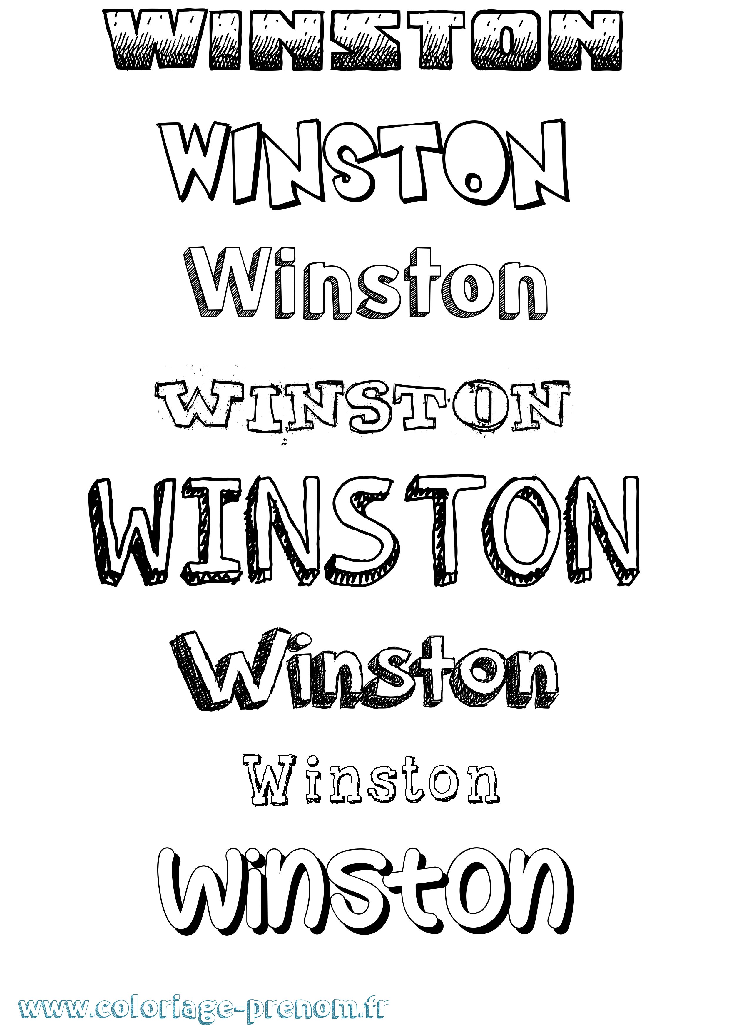 Coloriage Winston Dessiné Coloriage prénom Winston Dessiné